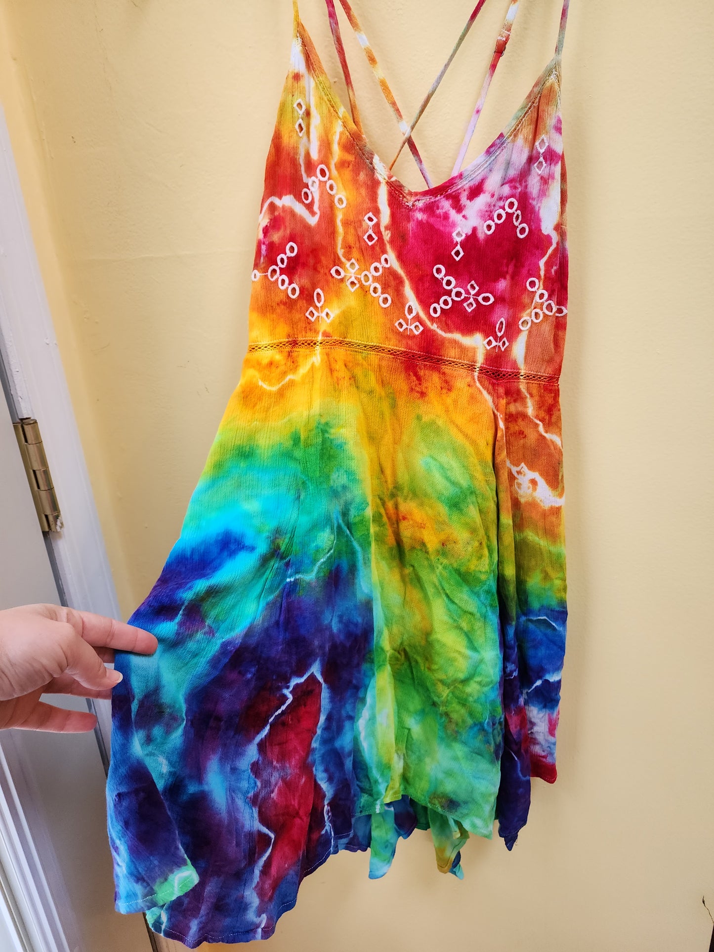 Small Rainbow geode tie dye dress