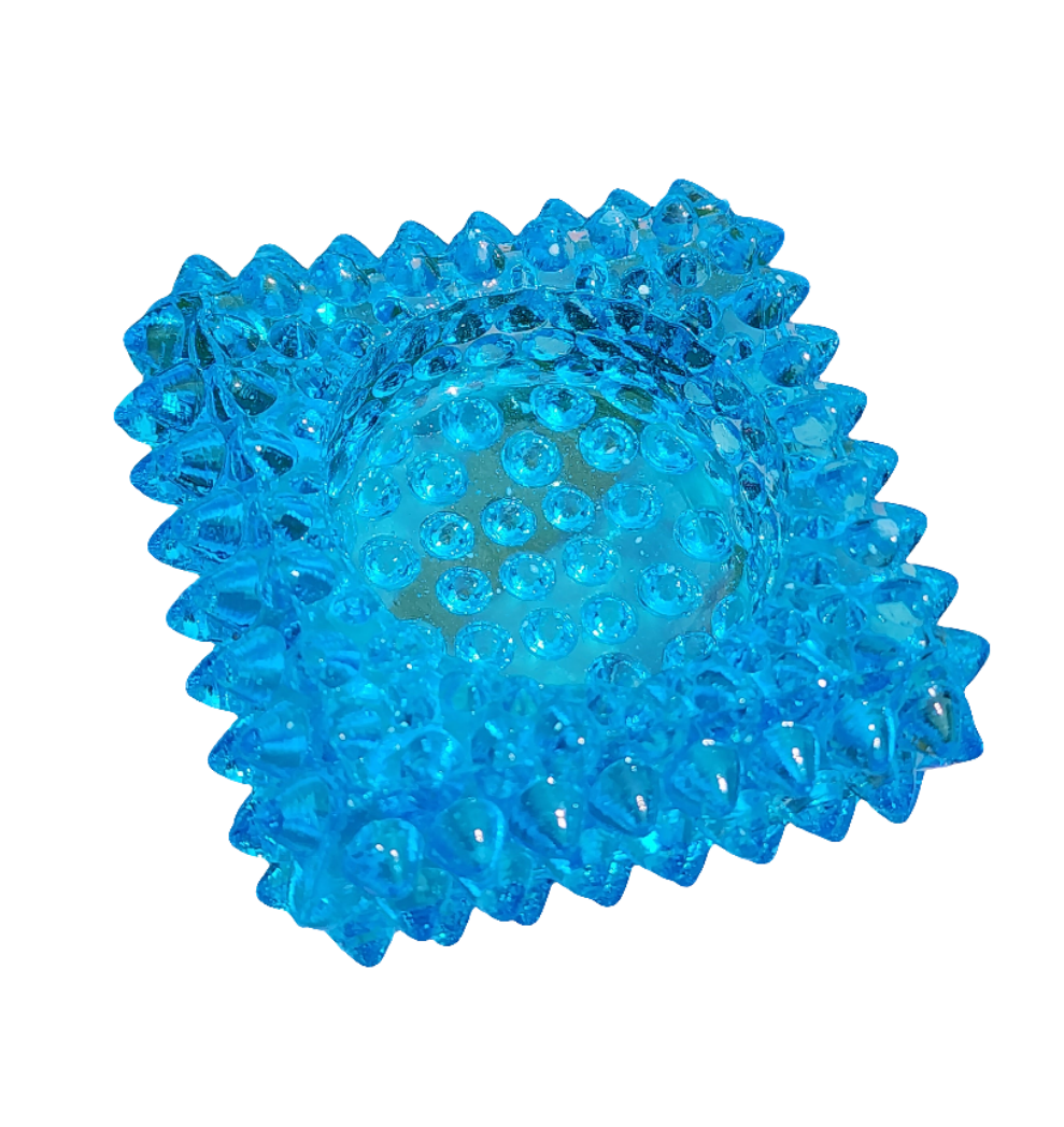 Vintage Fenton Square Blue Hobnail Glass Salt Cellar/Tea Light Holders