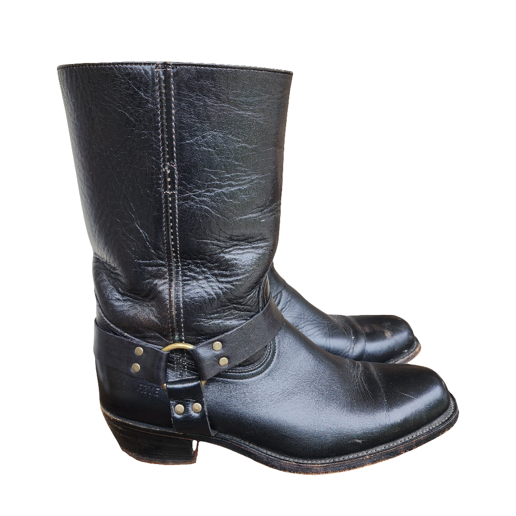 Mens 11 D Black Frye Harness Boots Western Made In USA