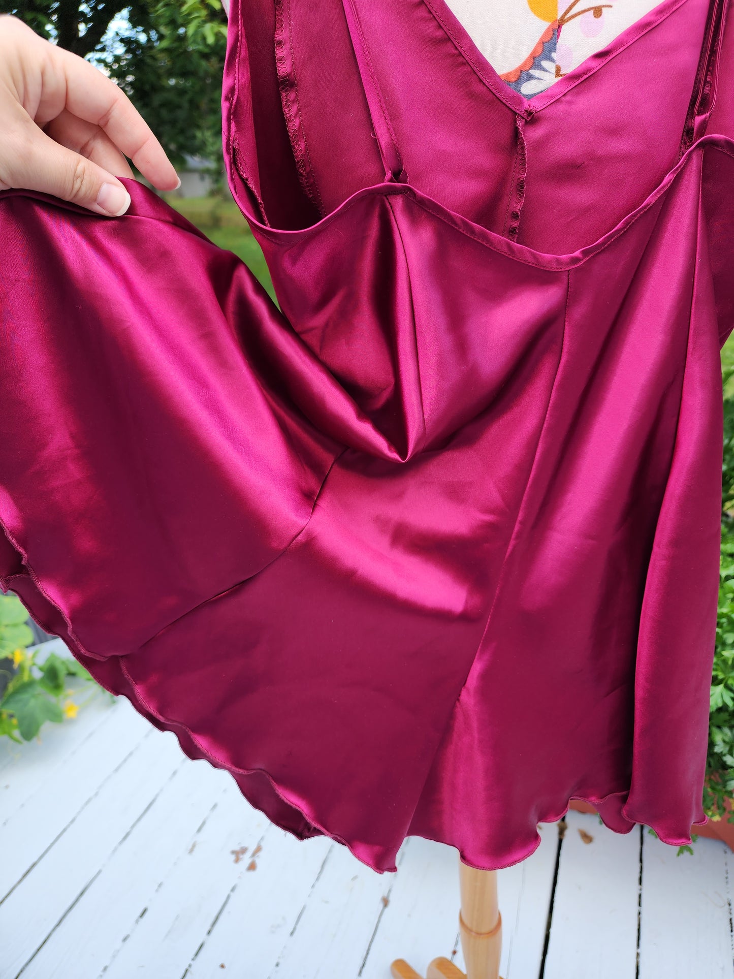 Vintage 80s Medium Rose Pink Satin Romper Lingerie Strappy Short Chemise USA