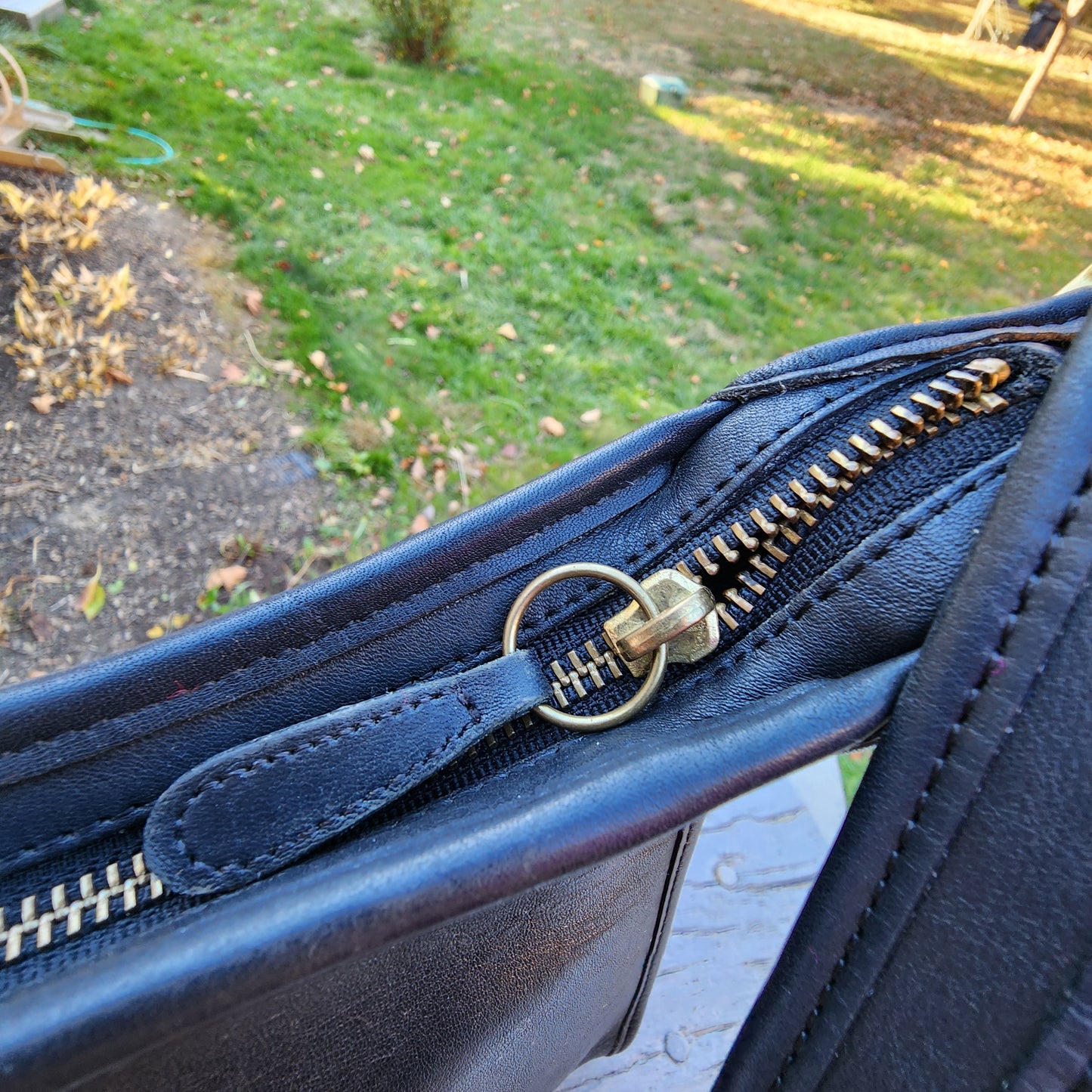 Vintage Coach #9997 "Legacy Small Zip" Black Leather Crossbody Bag Purse