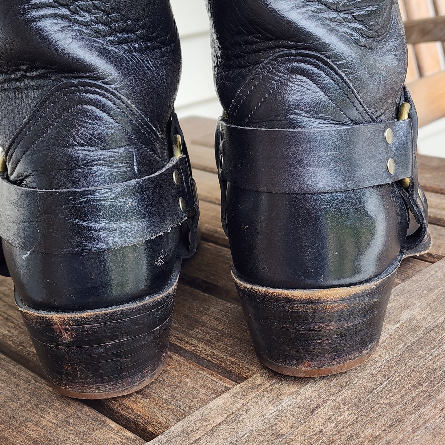 Mens 11 D Black Frye Harness Boots Western Made In USA