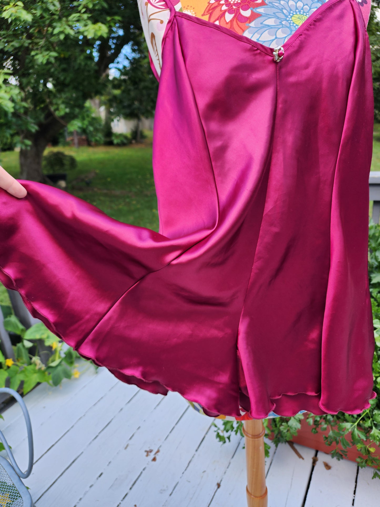 Vintage 80s Medium Rose Pink Satin Romper Lingerie Strappy Short Chemise USA