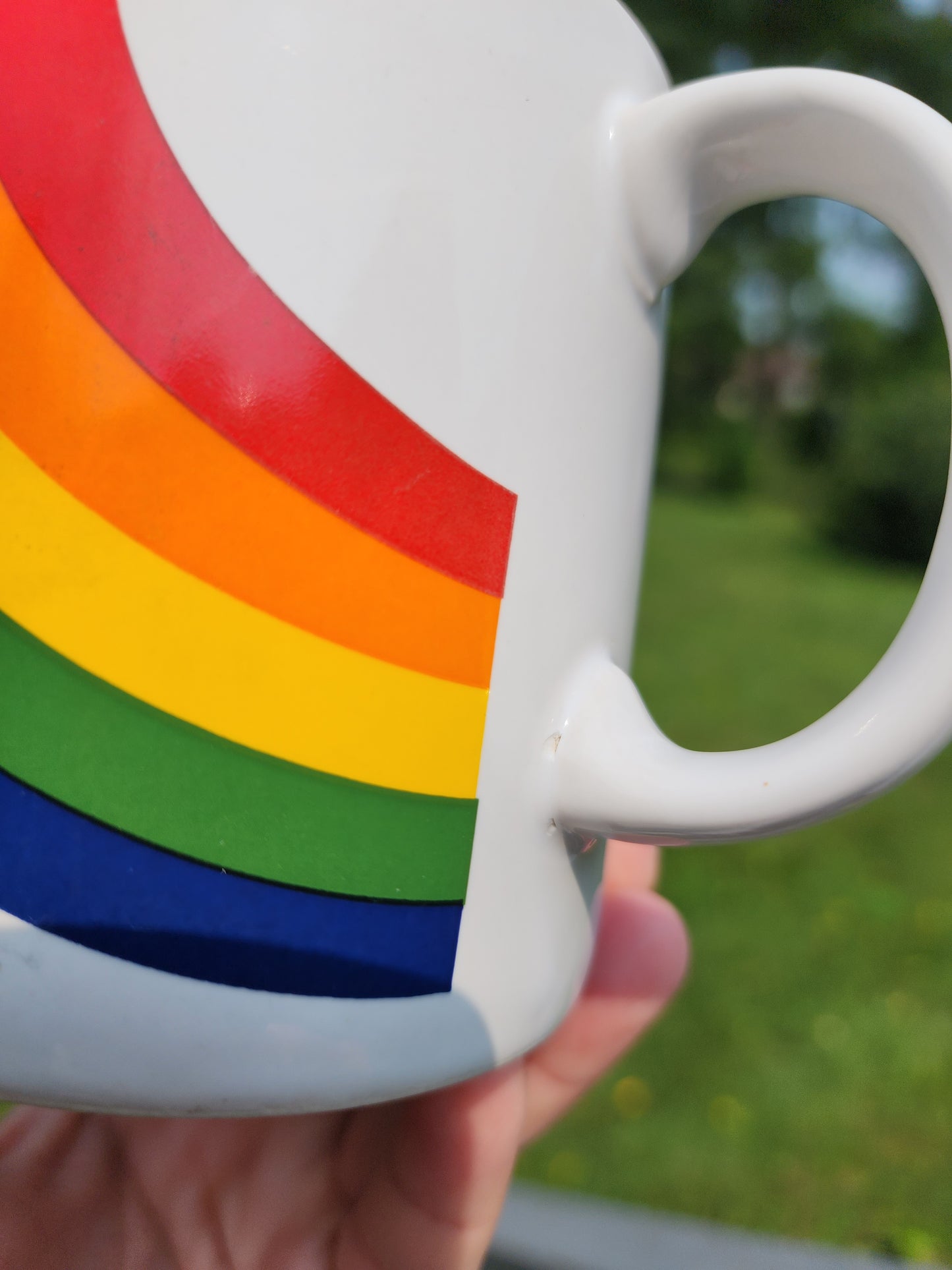 Vintage Rainbow Mug Coffee Cup 1987 FTD Made In Korea