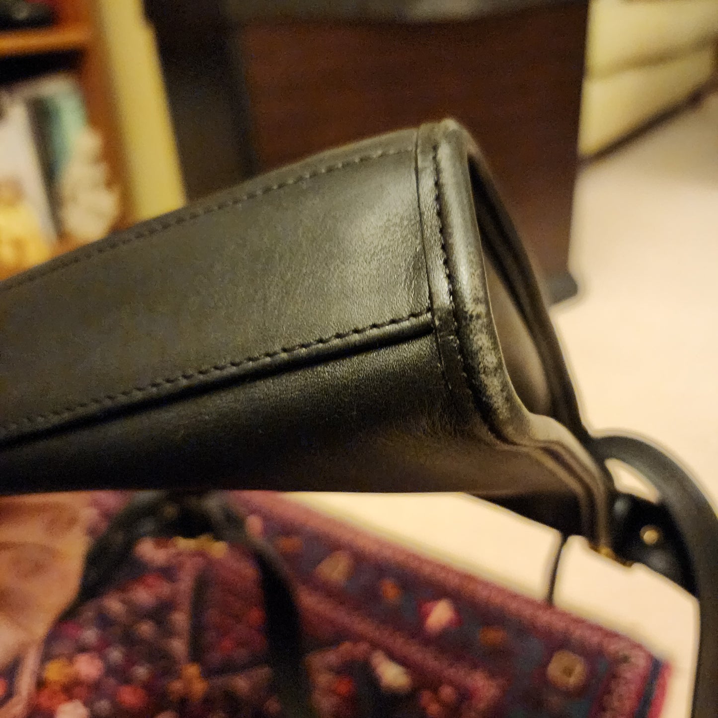 Vintage Coach #9997 "Legacy Small Zip" Black Leather Crossbody Bag Purse