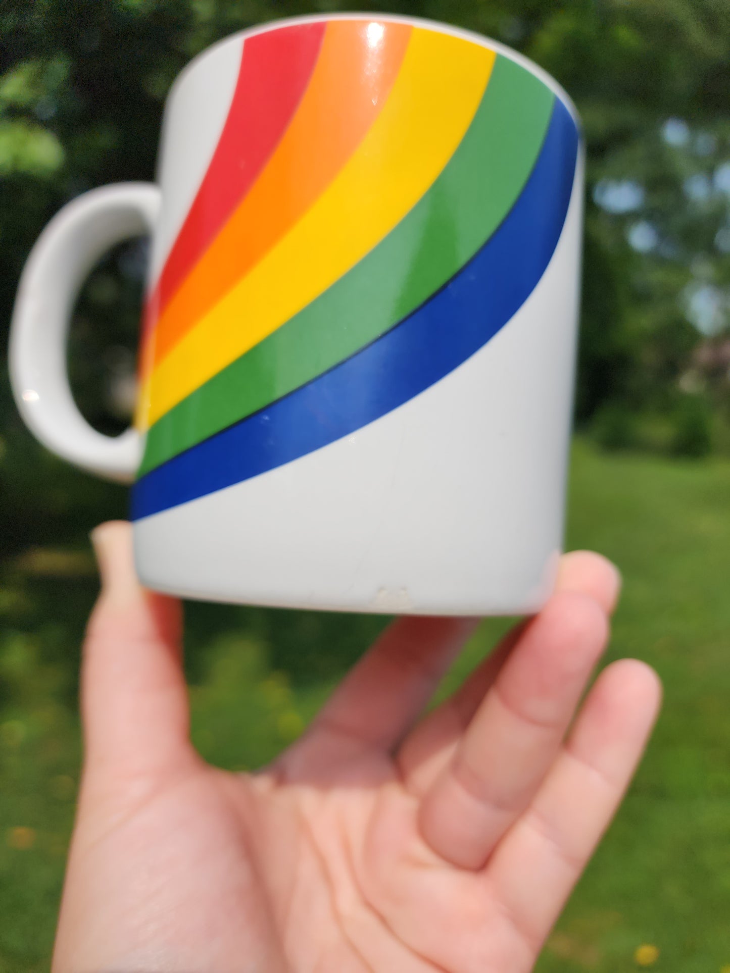 Vintage Rainbow Mug Coffee Cup 1987 FTD Made In Korea