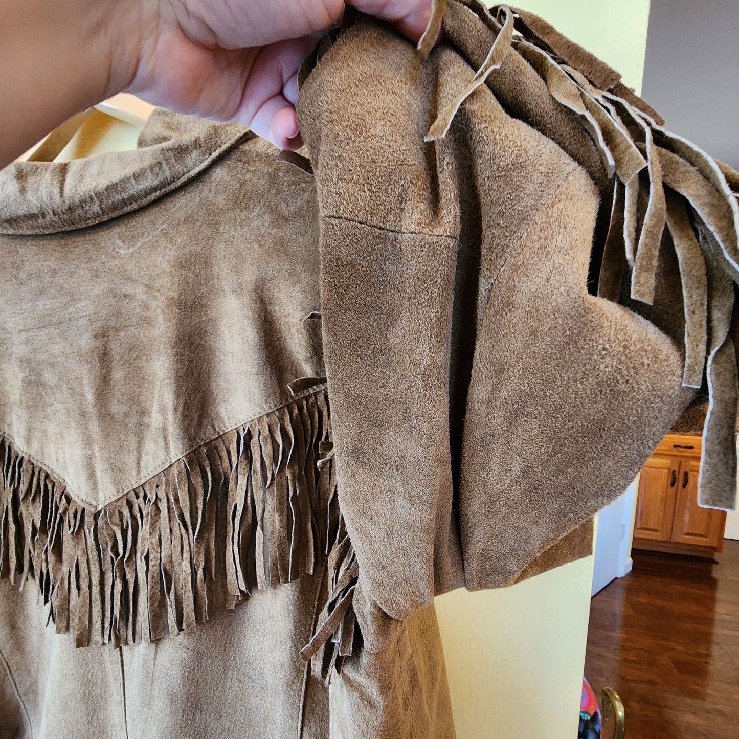 NWT Denim & Co. Jacket Womens Size Medium Carmel Suede Leather Western Wear