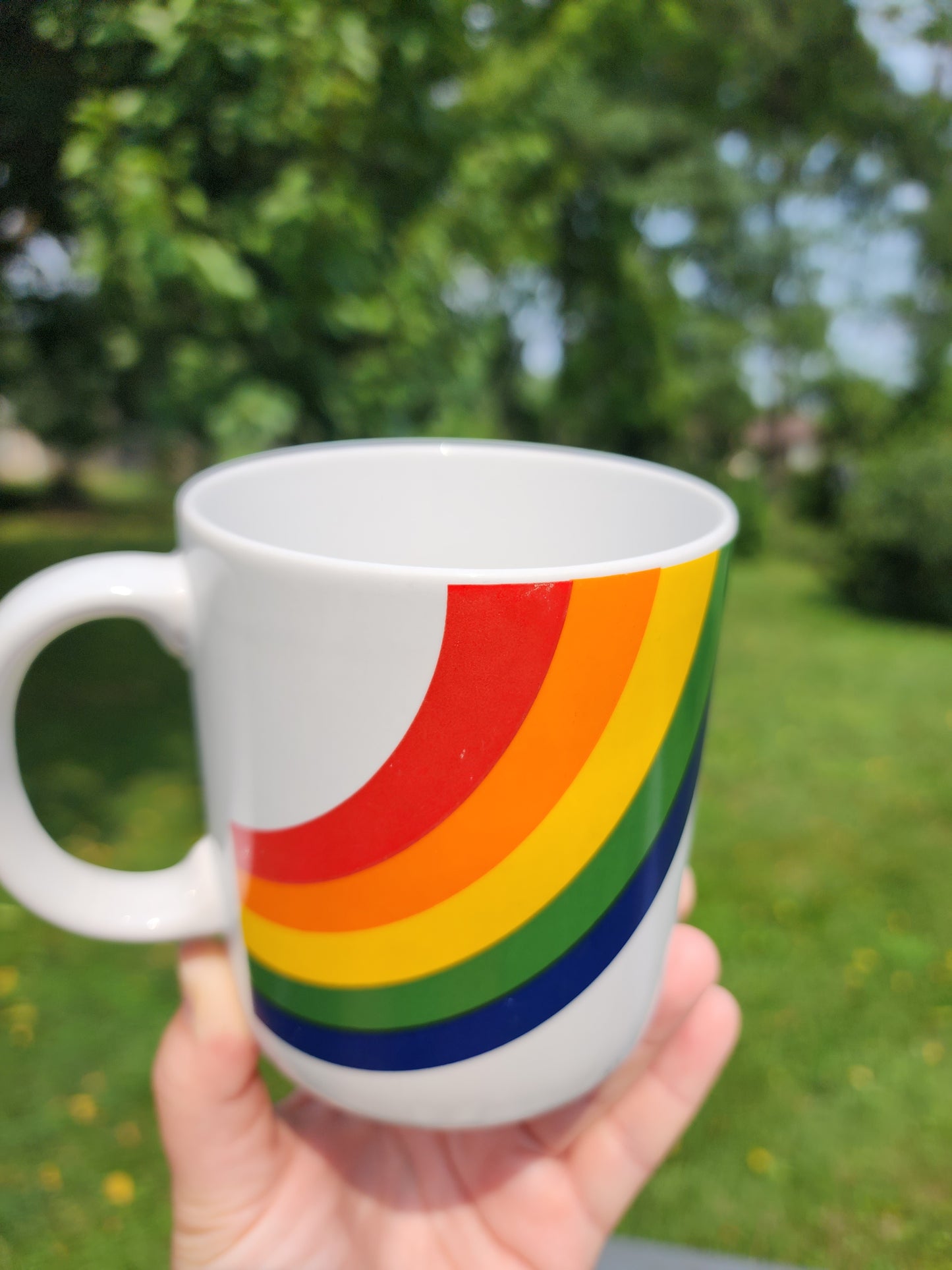 Vintage Rainbow Mug Coffee Cup 1987 FTD Made In Korea