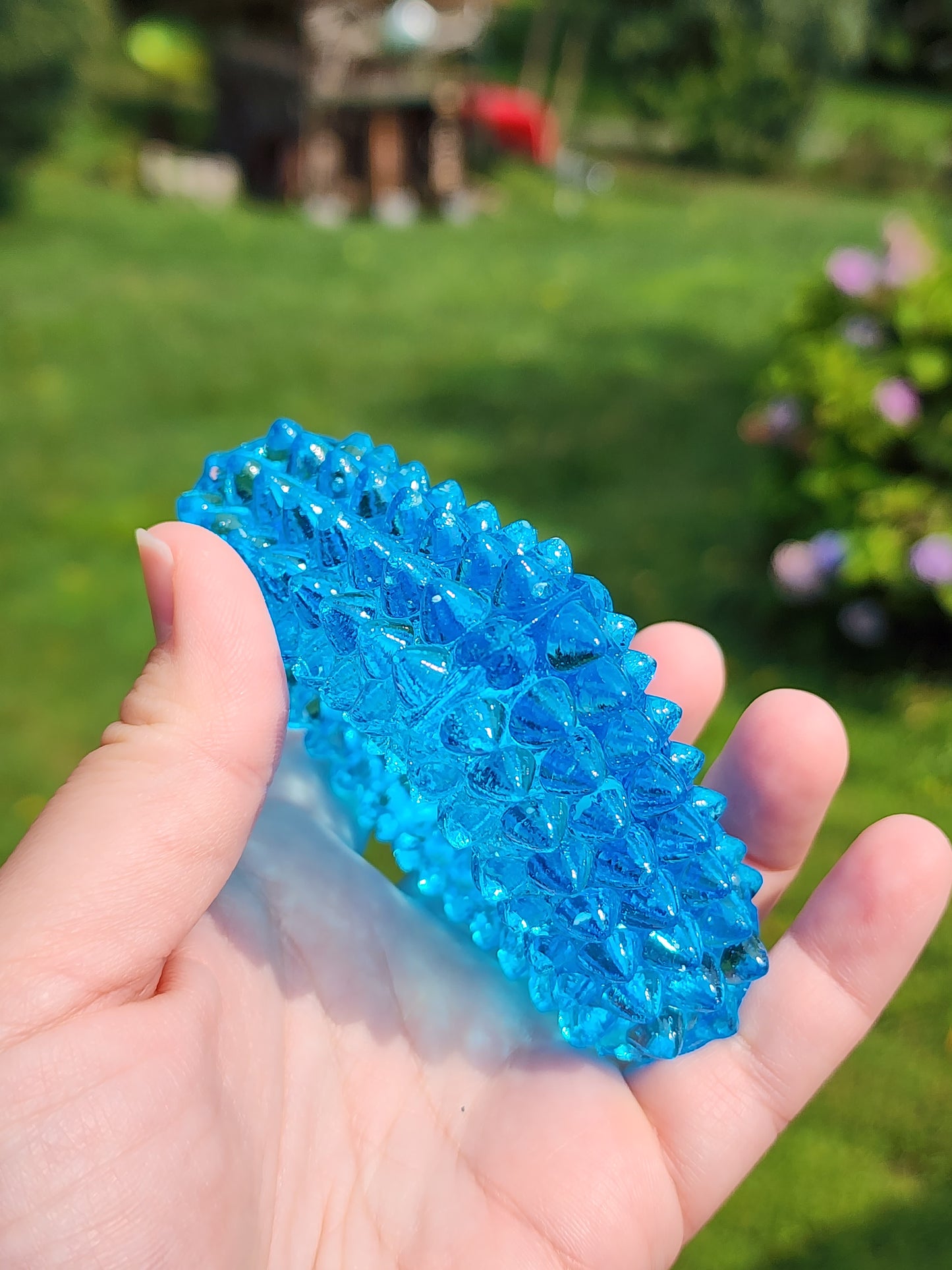 Vintage Fenton Square Blue Hobnail Glass Salt Cellar/Tea Light Holders