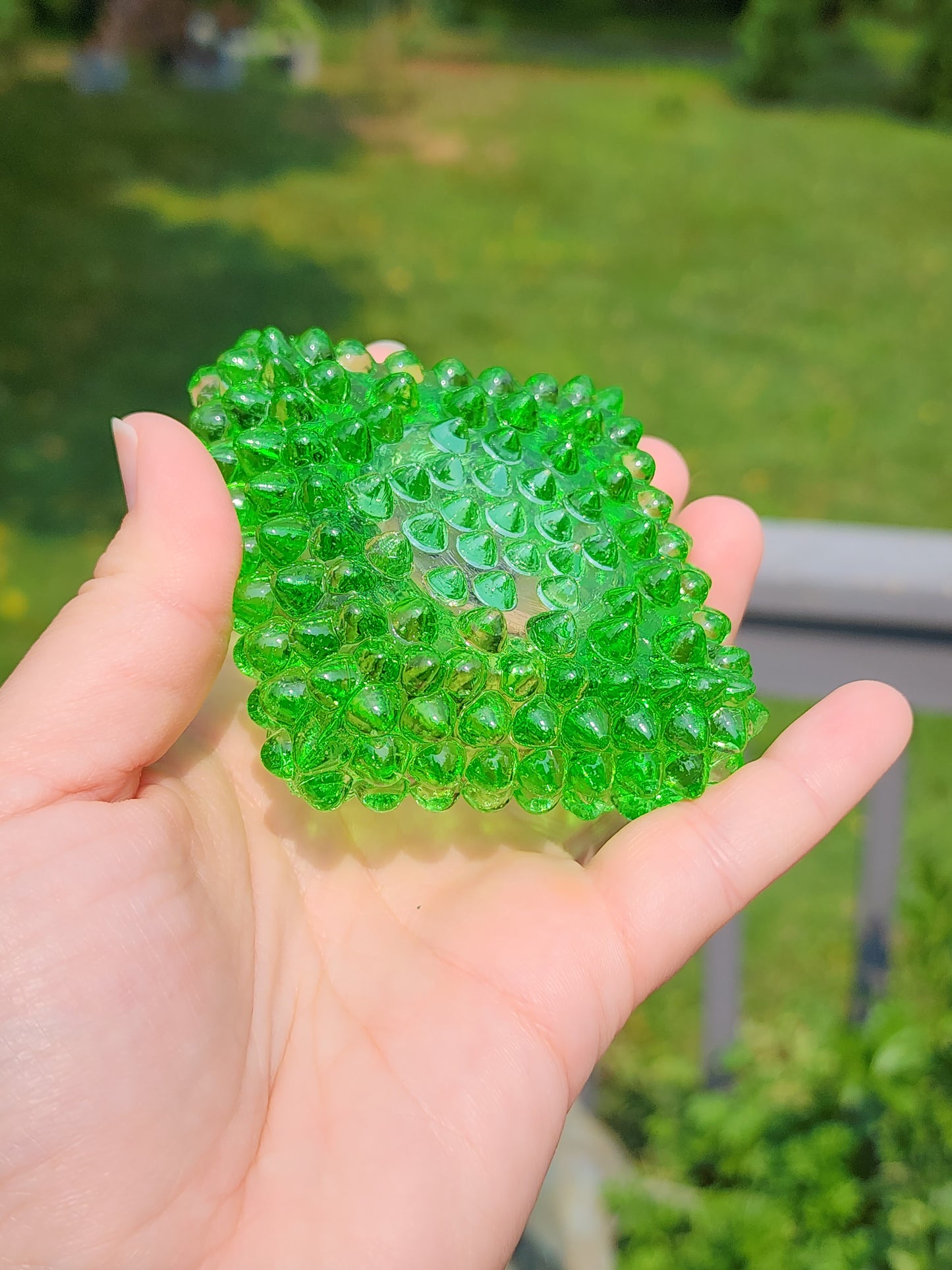 Vintage Fenton Square Green Hobnail Glass Salt Cellar/Tea Light Holders
