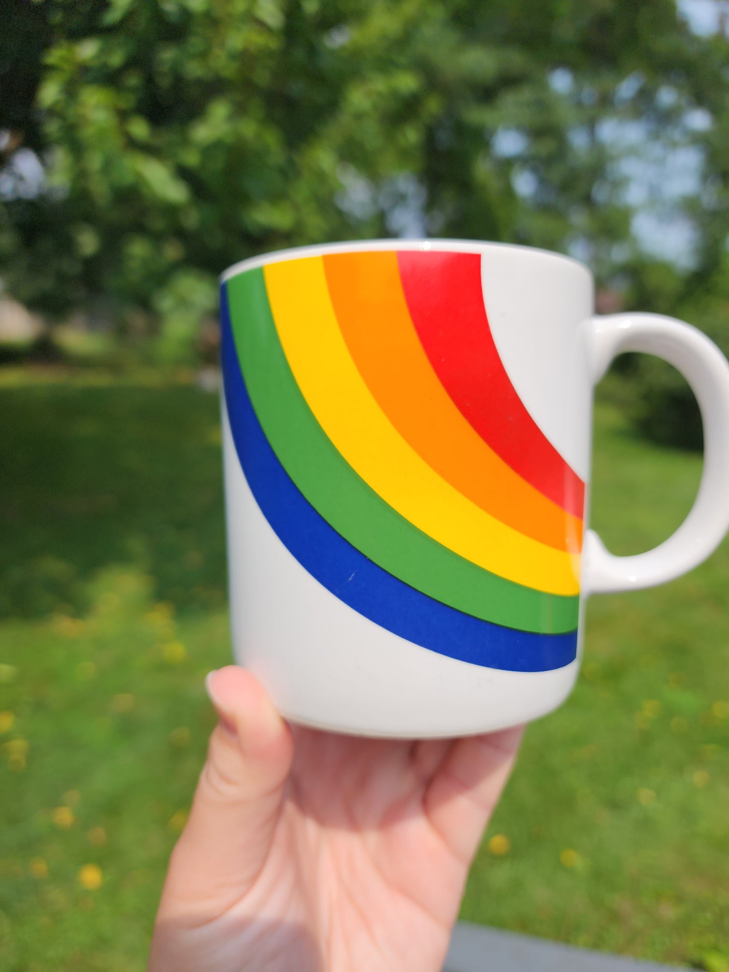 Vintage Rainbow Mug Coffee Cup 1987 FTD Made In Korea