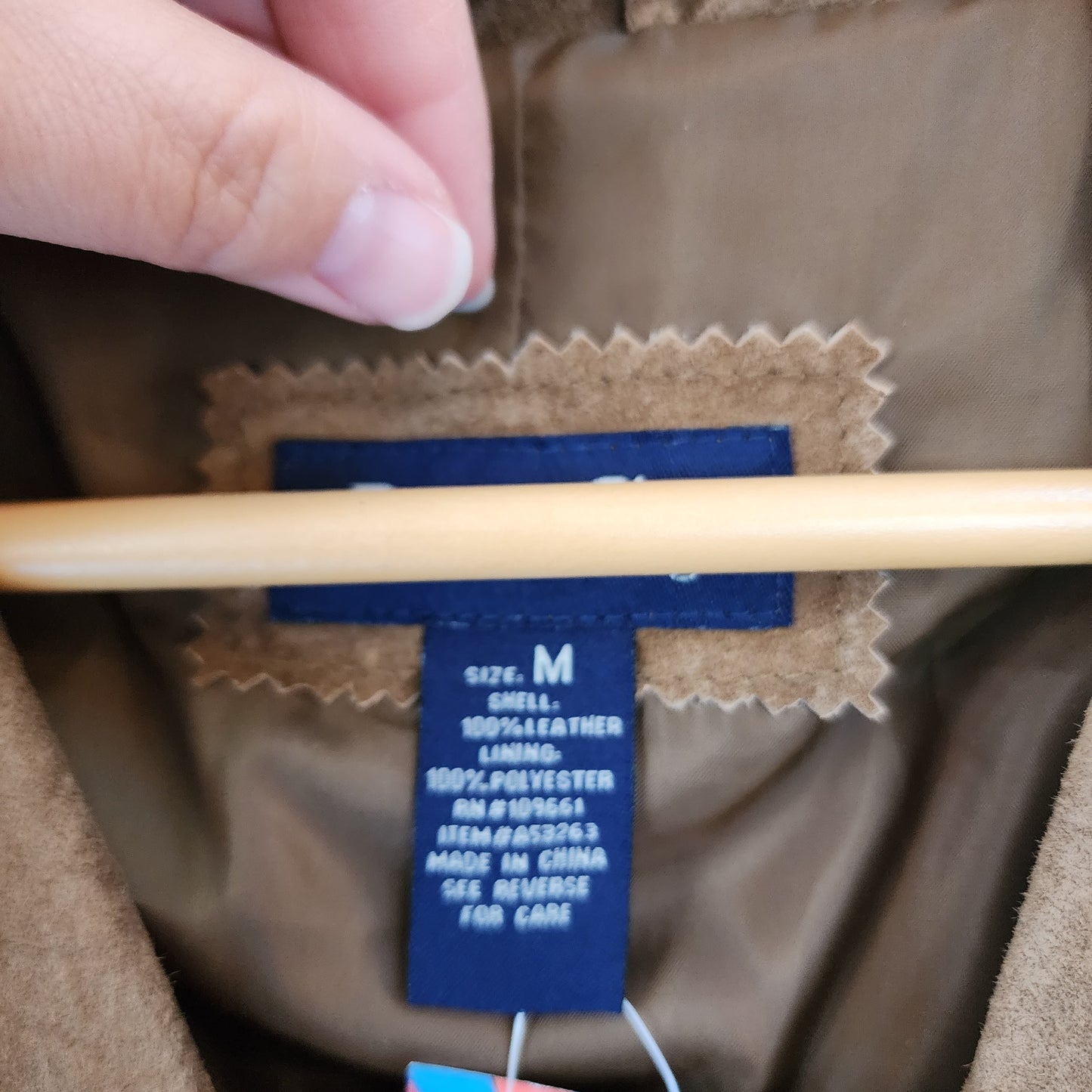 NWT Denim & Co. Jacket Womens Size Medium Carmel Suede Leather Western Wear