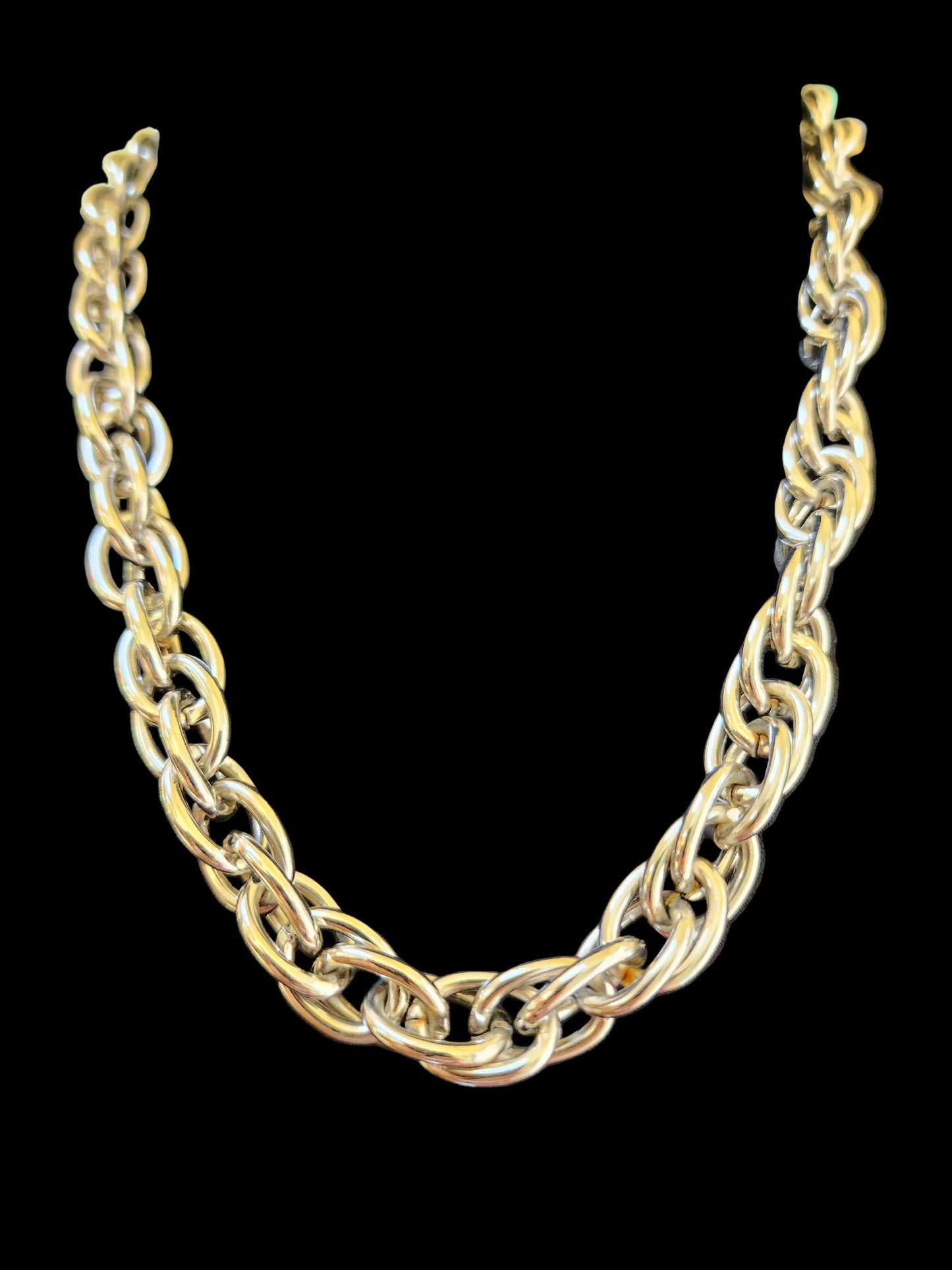 Vintage Chunky Silver Tone Metal Chain 24"