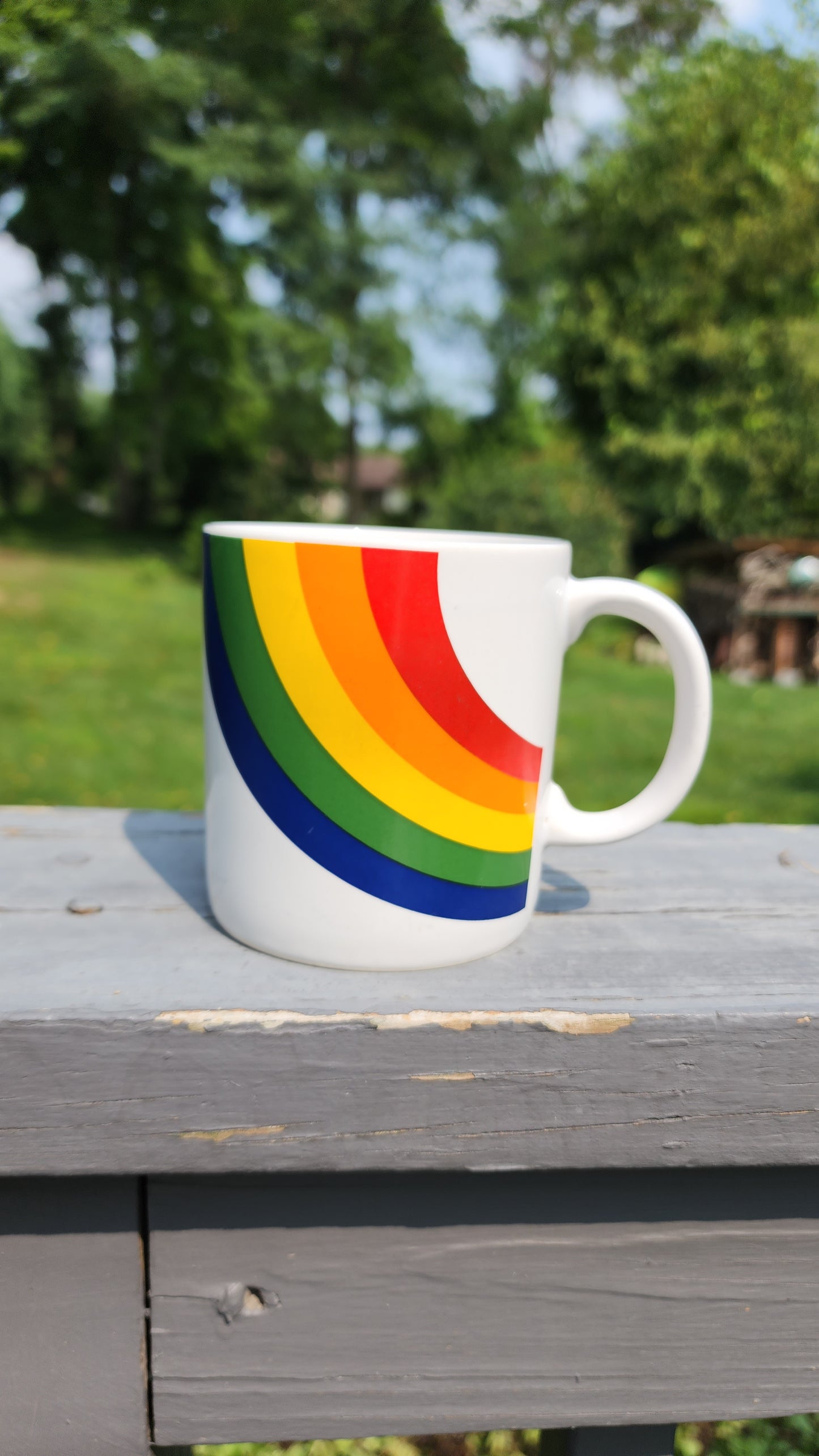 Vintage Rainbow Mug Coffee Cup 1987 FTD Made In Korea