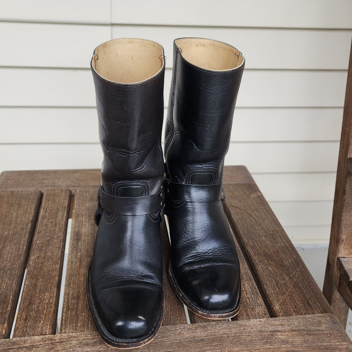 Mens 11 D Black Frye Harness Boots Western Made In USA