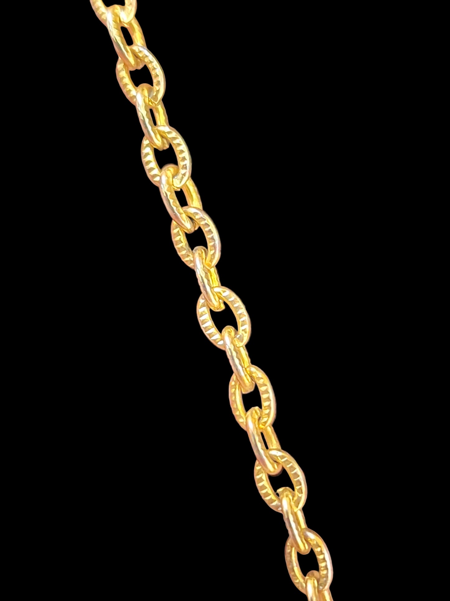 Large Vintage 1970s Articulated Gold Tone Cream Colored Necklace