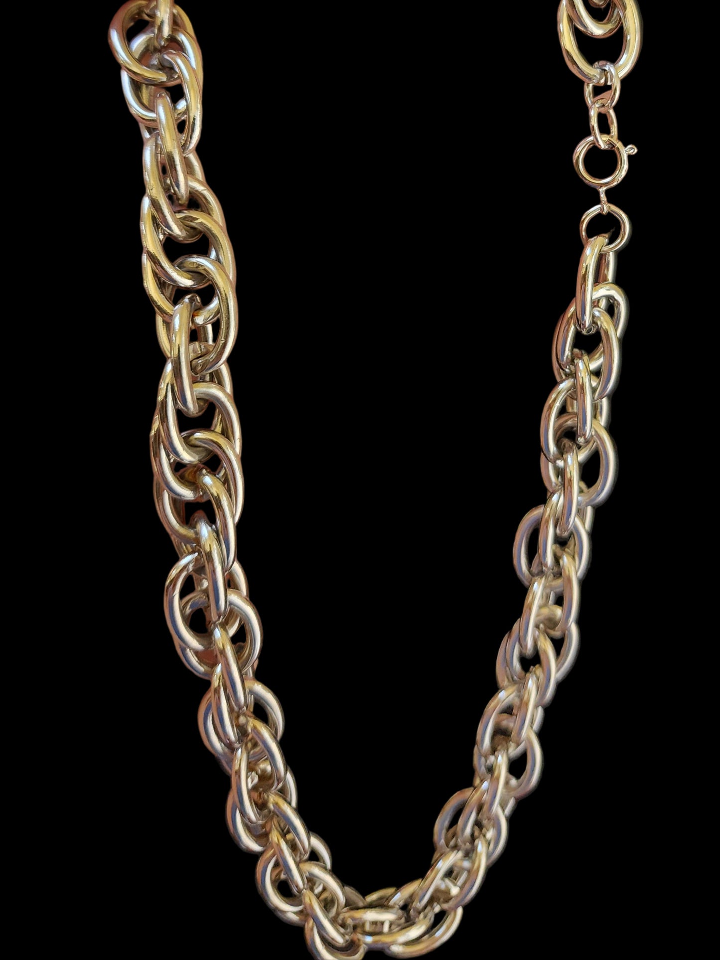 Vintage Chunky Silver Tone Metal Chain 24"