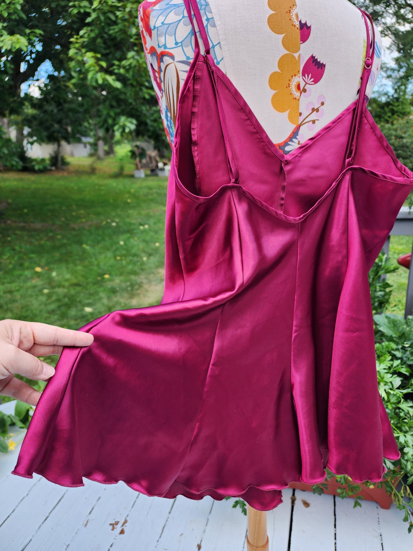 Vintage 80s Medium Rose Pink Satin Romper Lingerie Strappy Short Chemise USA