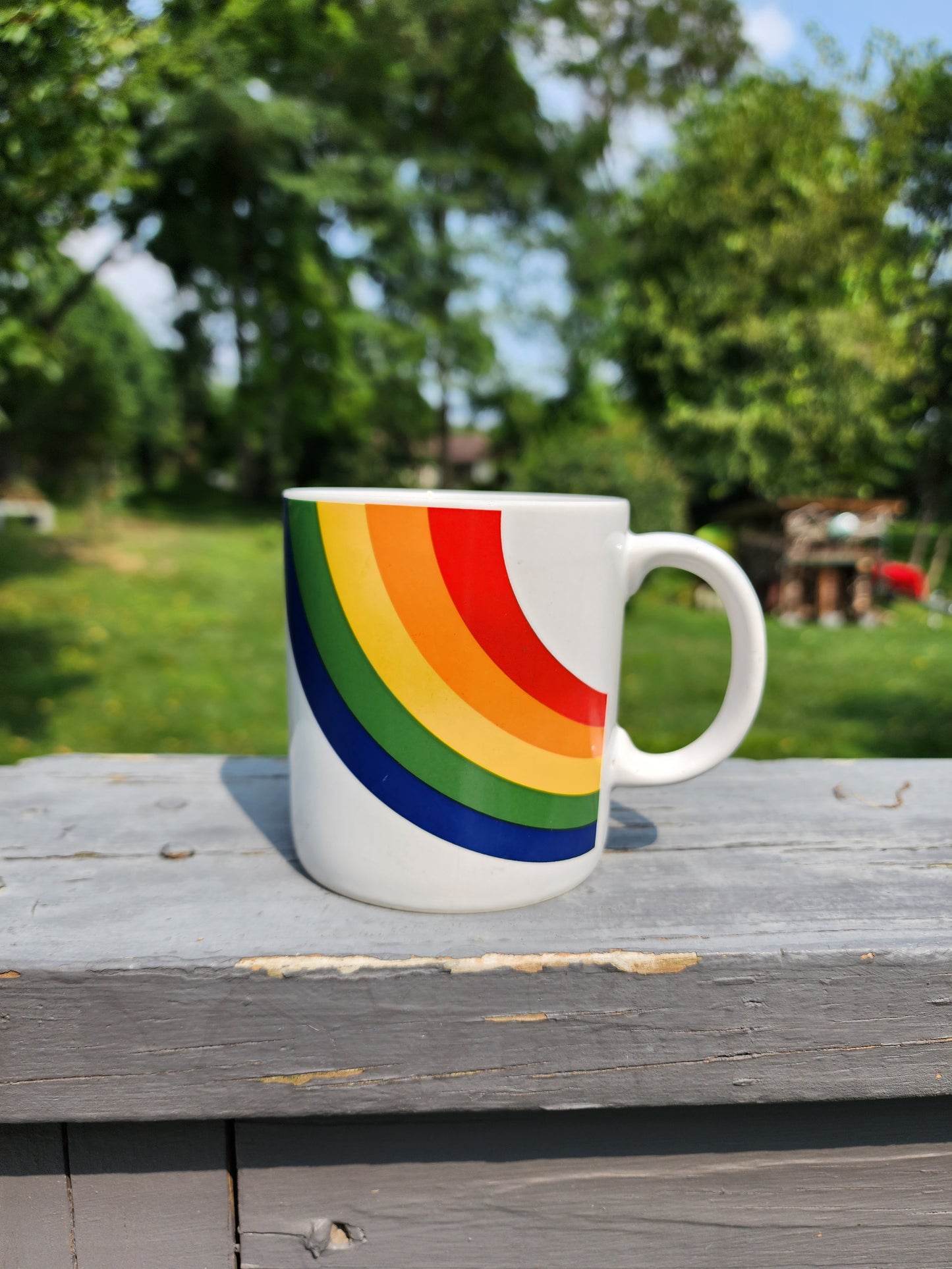 Vintage Rainbow Mug Coffee Cup 1987 FTD Made In Korea