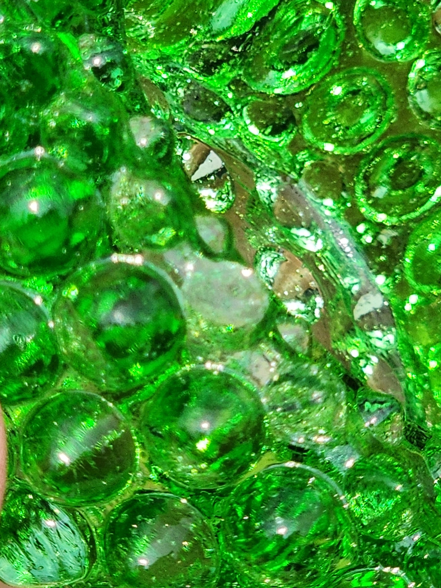 Vintage Fenton Square Green Hobnail Glass Salt Cellar/Tea Light Holders