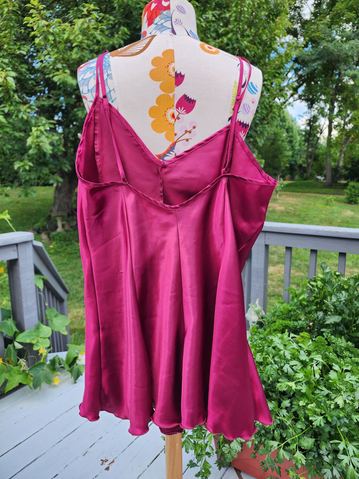 Vintage 80s Medium Rose Pink Satin Romper Lingerie Strappy Short Chemise USA