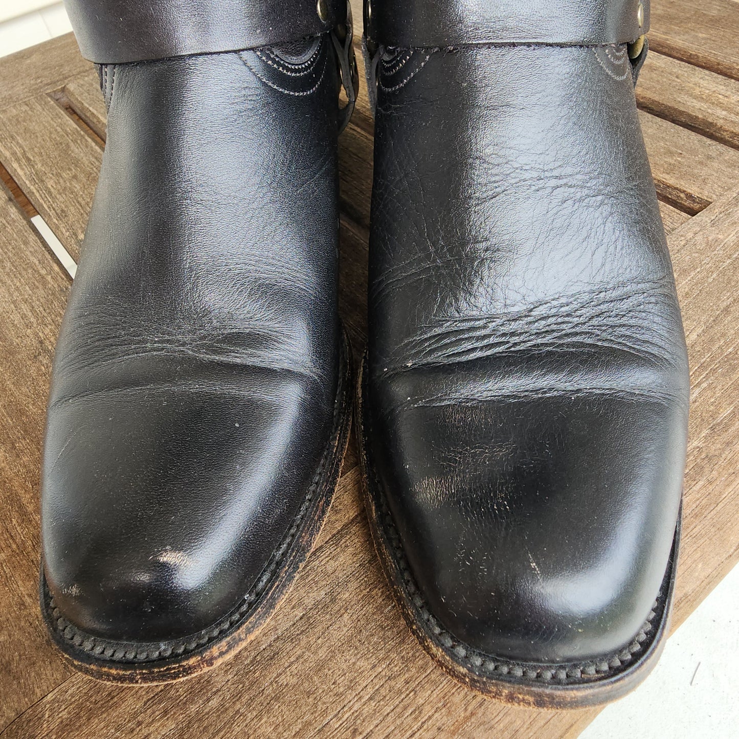 Mens 11 D Black Frye Harness Boots Western Made In USA