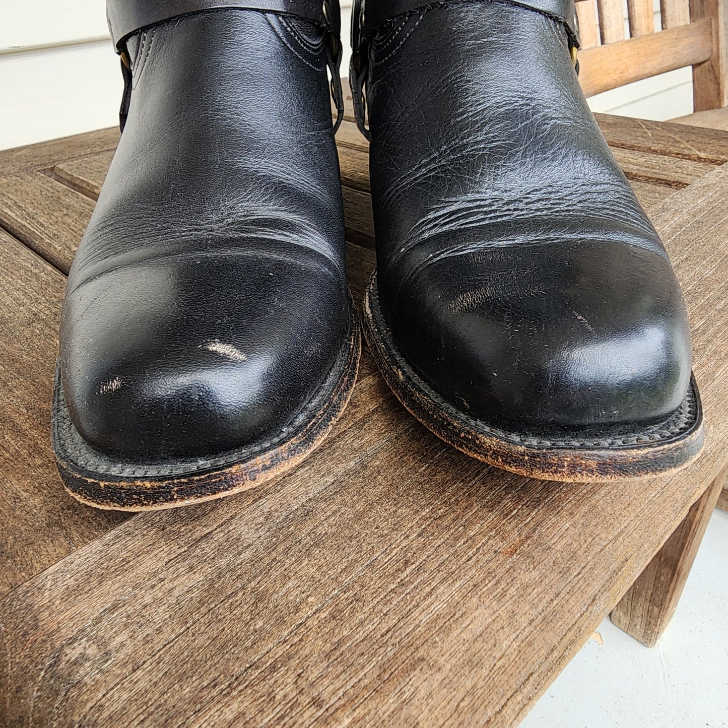 Mens 11 D Black Frye Harness Boots Western Made In USA