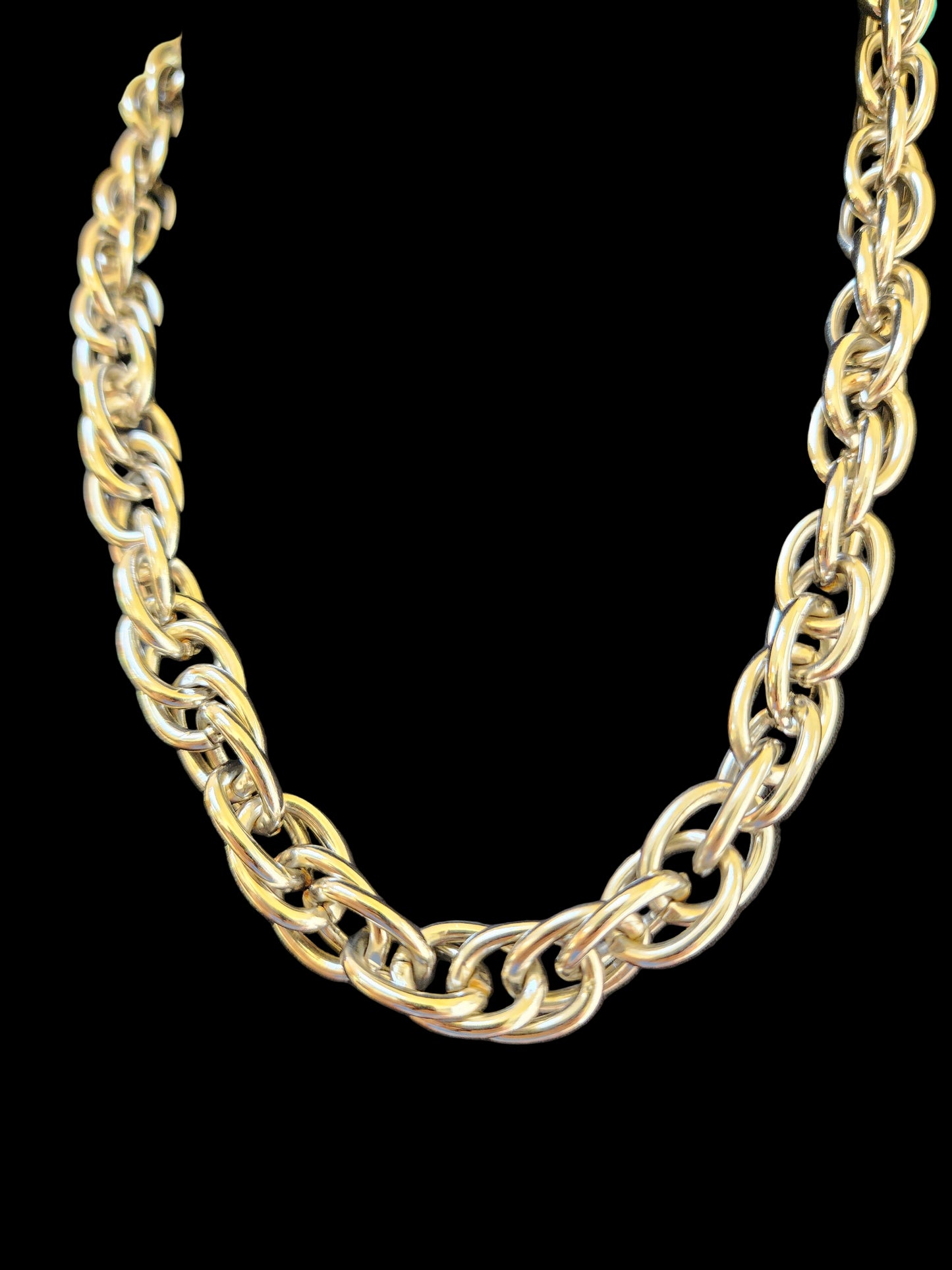 Vintage Chunky Silver Tone Metal Chain 24"