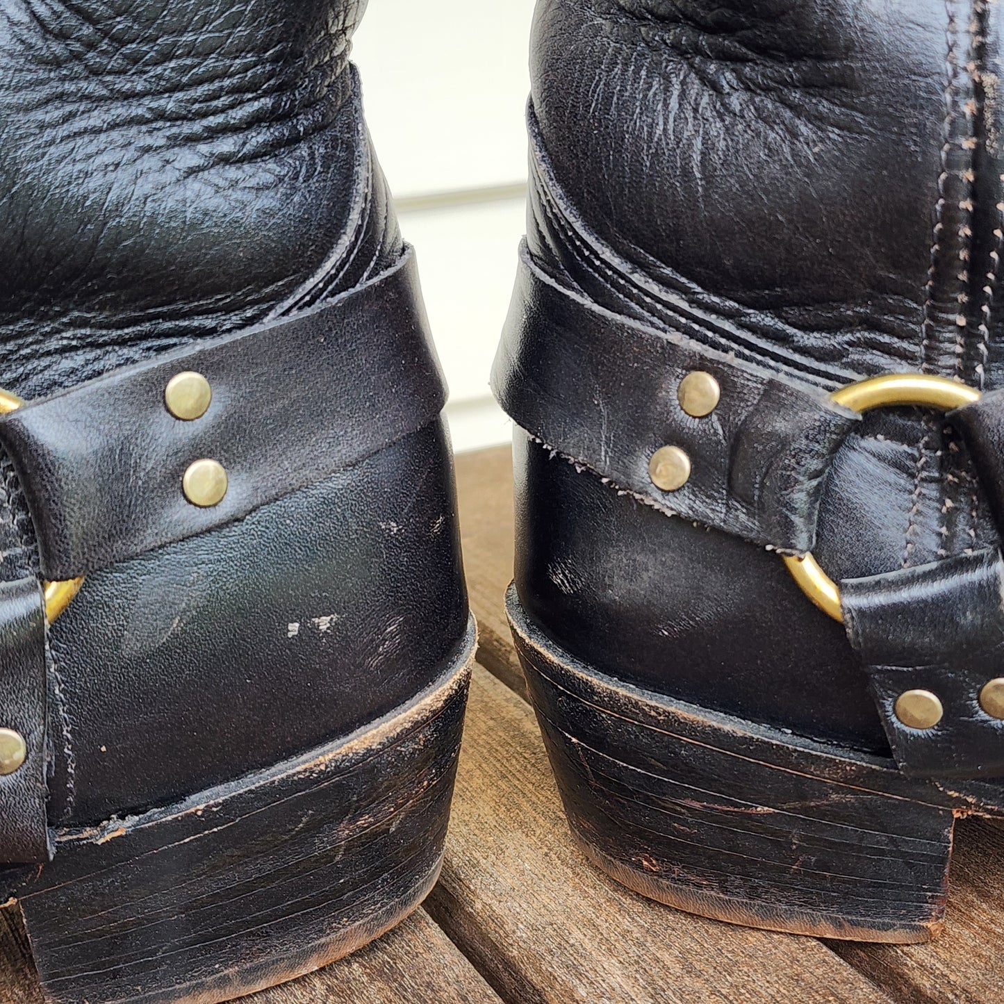 Mens 11 D Black Frye Harness Boots Western Made In USA