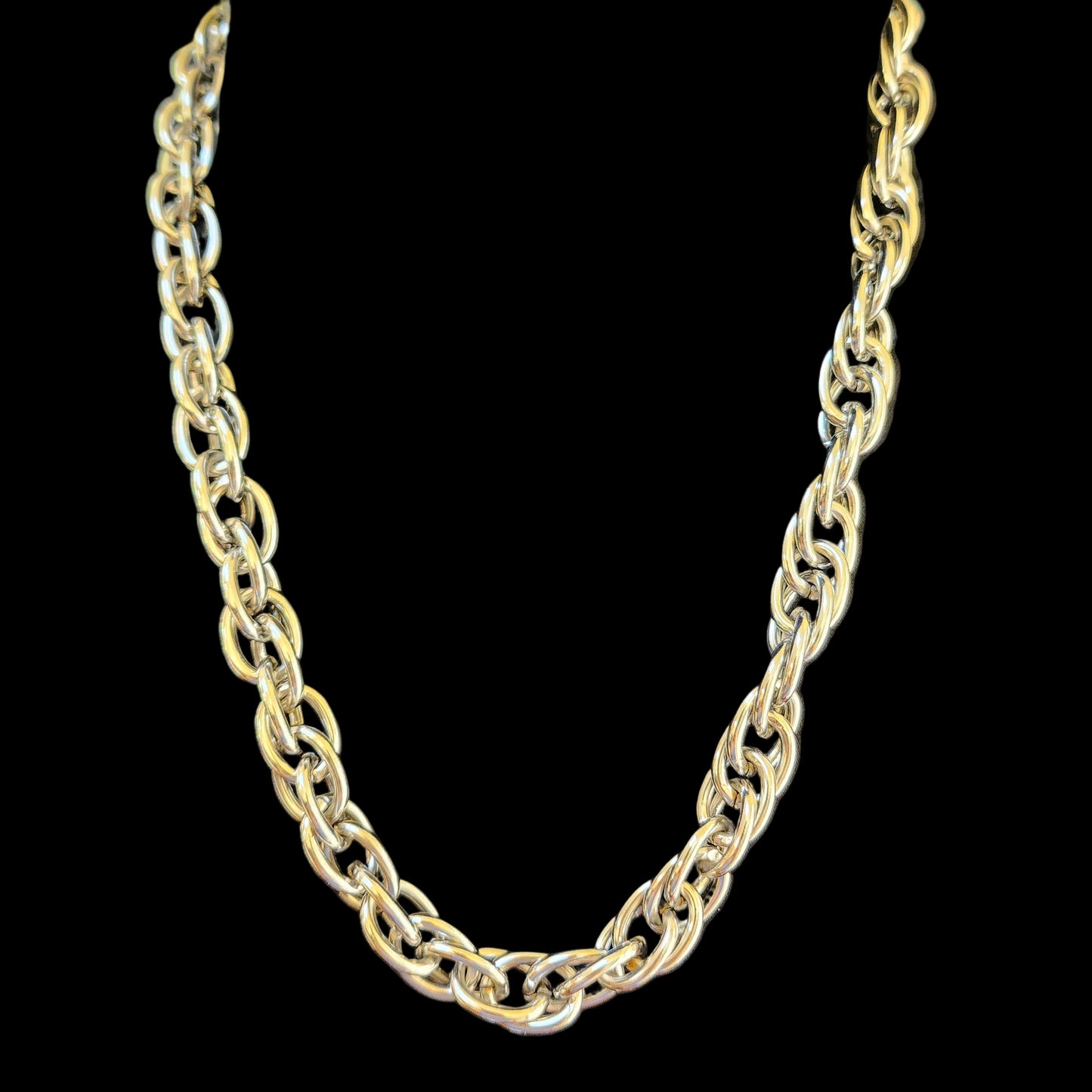 Vintage Chunky Silver Tone Metal Chain 24"