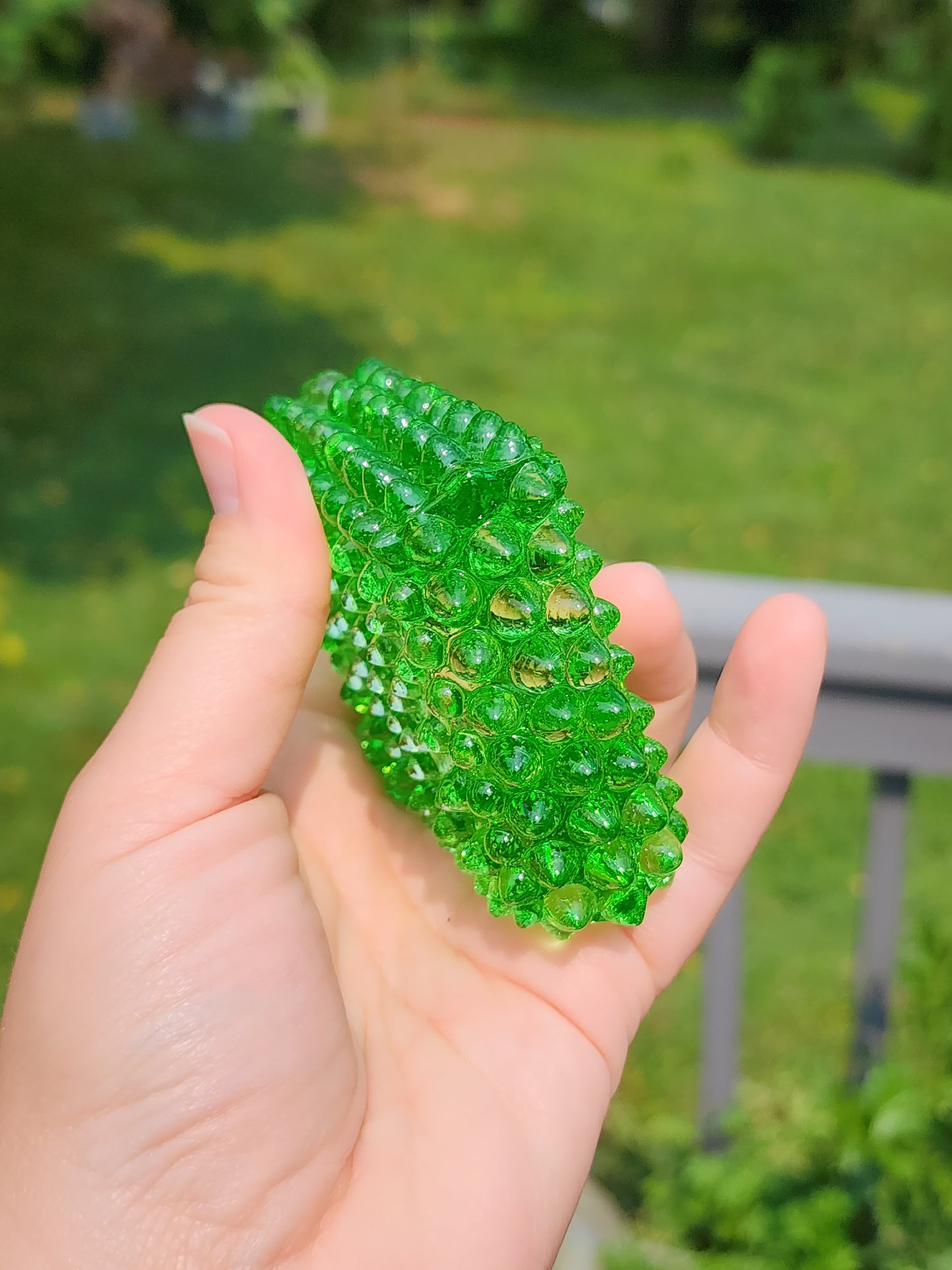 Vintage Fenton Square Green Hobnail Glass Salt Cellar/Tea Light Holders