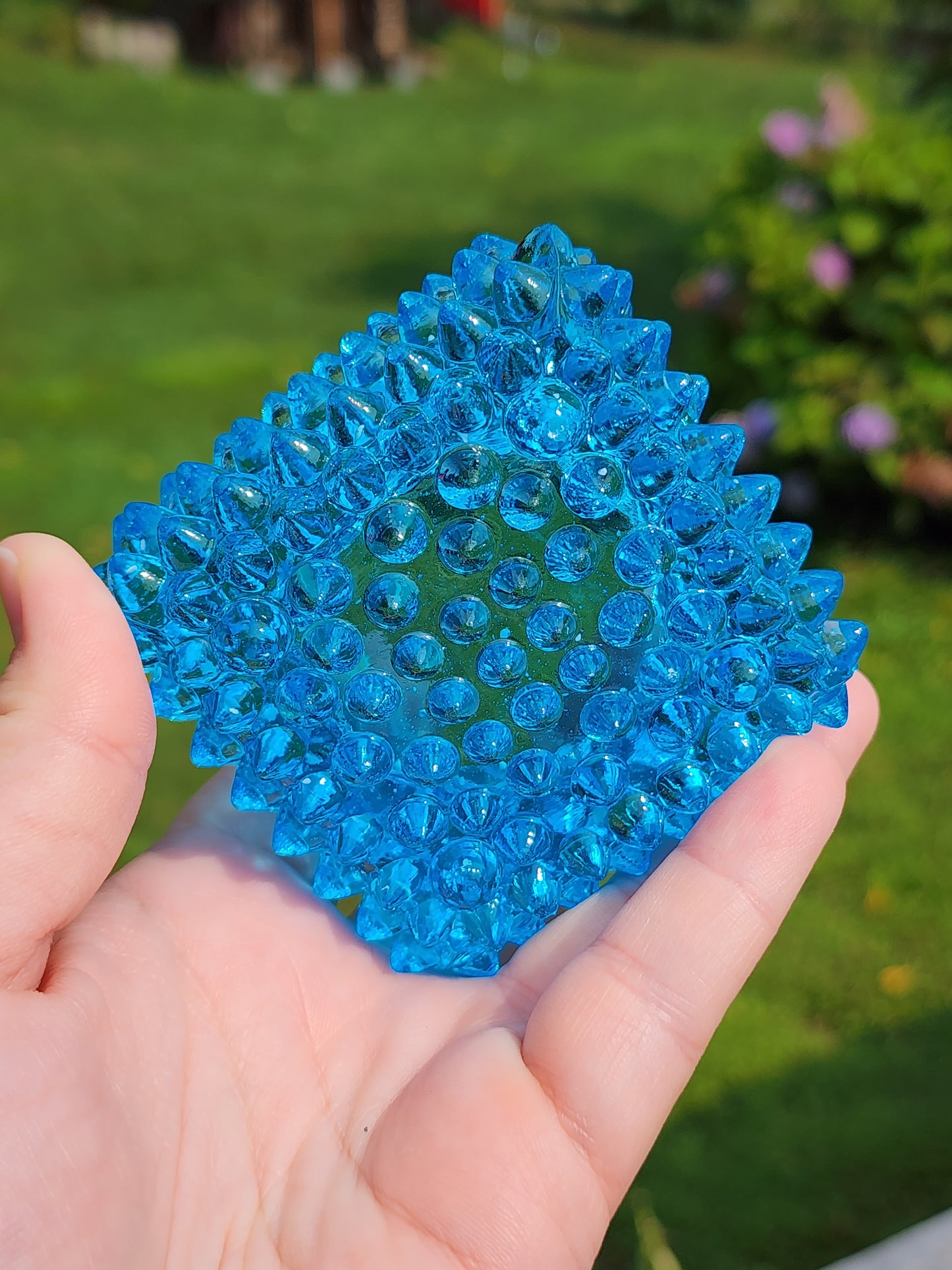 Vintage Fenton Square Blue Hobnail Glass Salt Cellar/Tea Light Holders