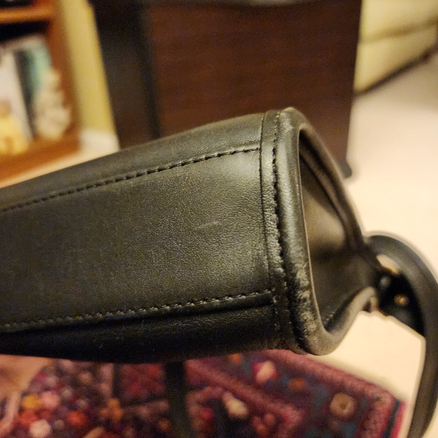 Vintage Coach #9997 "Legacy Small Zip" Black Leather Crossbody Bag Purse