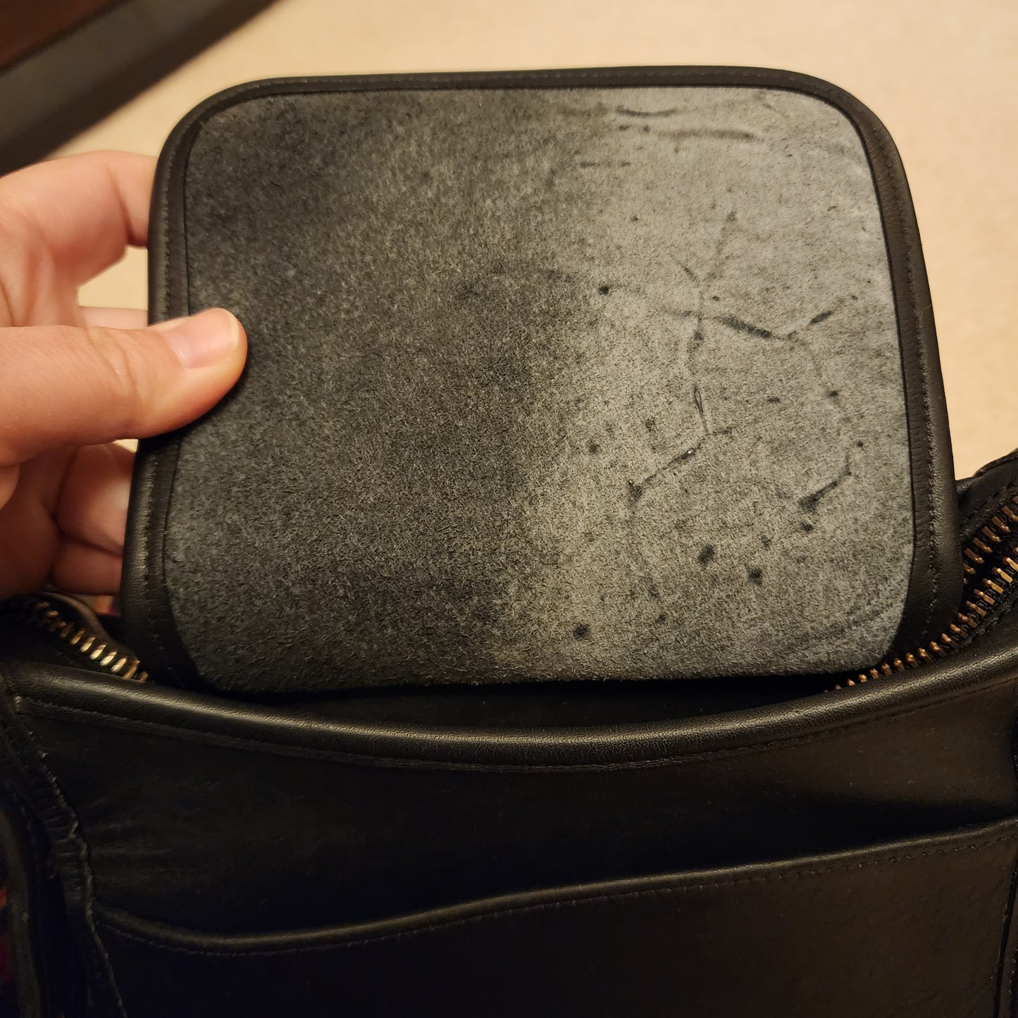Vintage Coach #9997 "Legacy Small Zip" Black Leather Crossbody Bag Purse