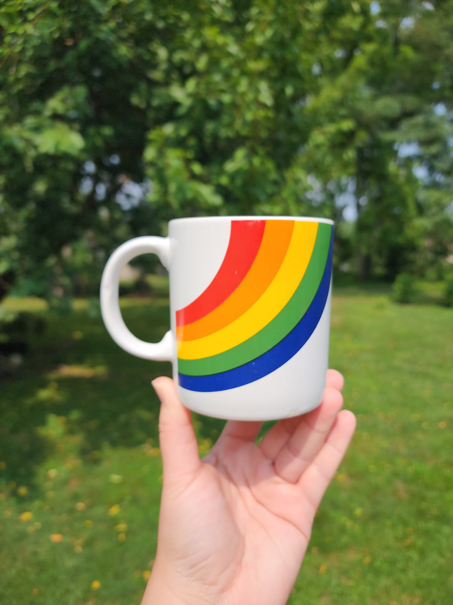 Vintage Rainbow Mug Coffee Cup 1987 FTD Made In Korea