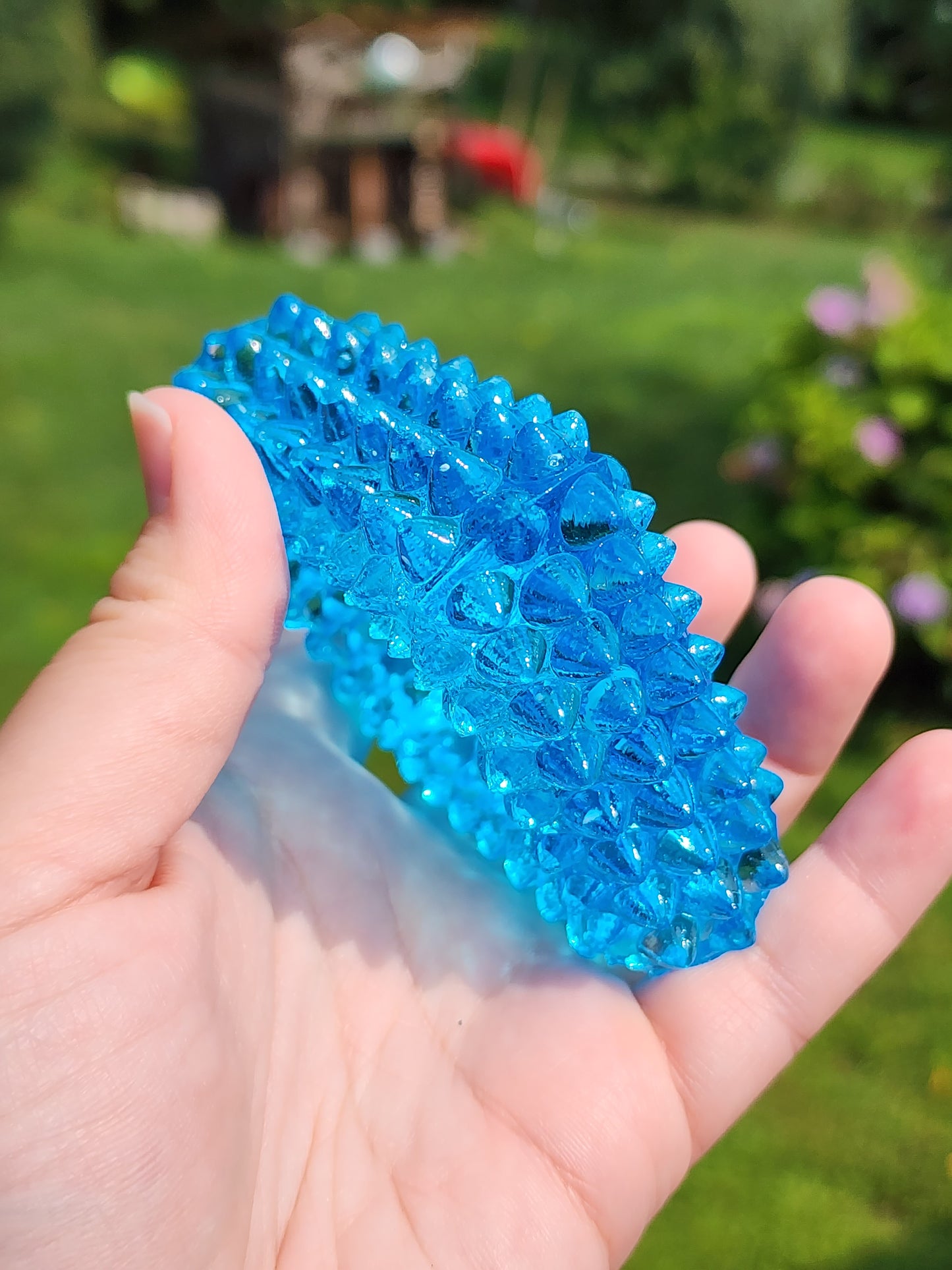 Vintage Fenton Square Blue Hobnail Glass Salt Cellar/Tea Light Holders