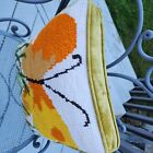 Ramblewood Vintage 60s/70s Orange Yellow Butterfly Pillow With Green Velvet