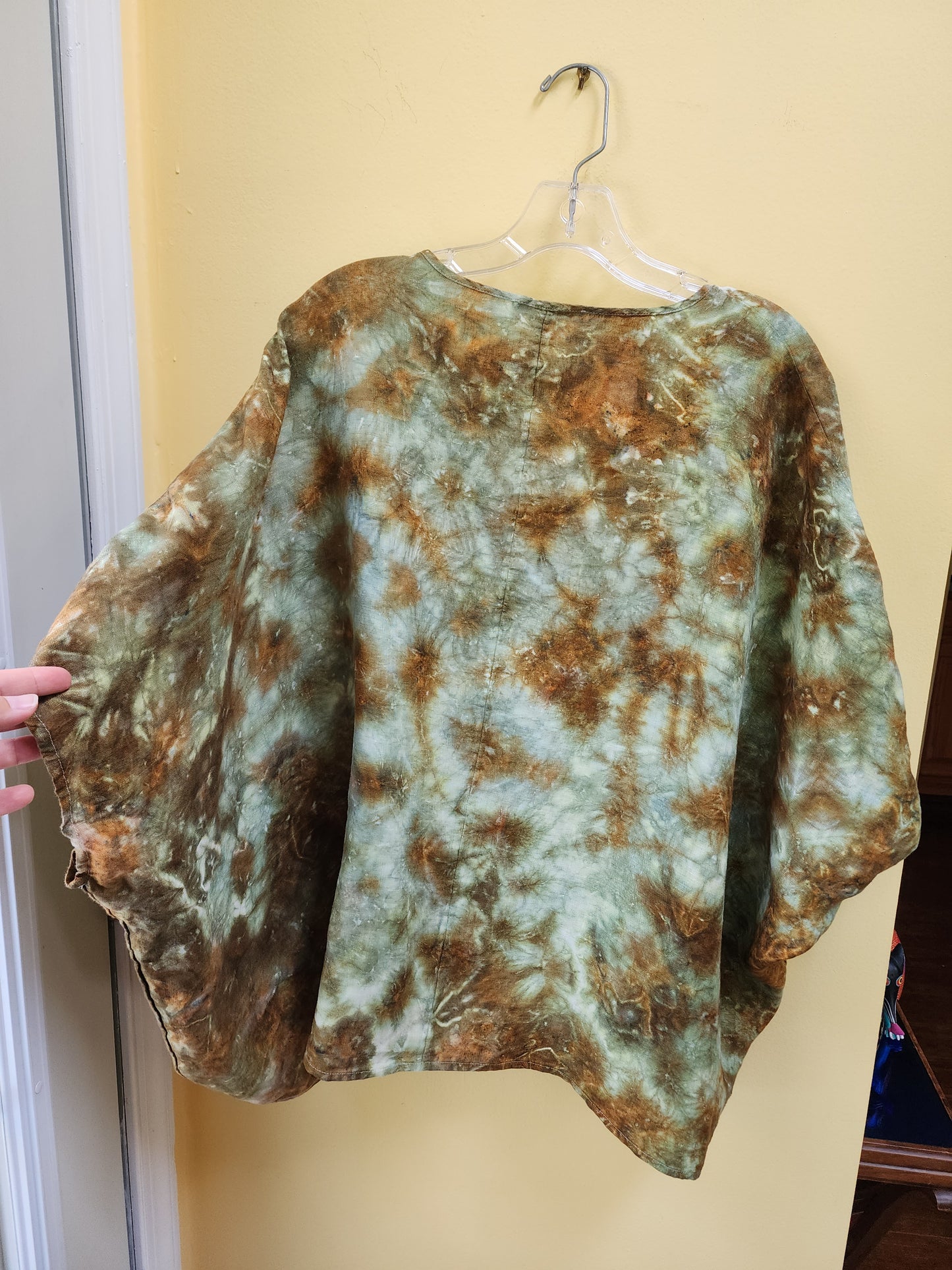 One Size Boho Linen Tie Dye Top