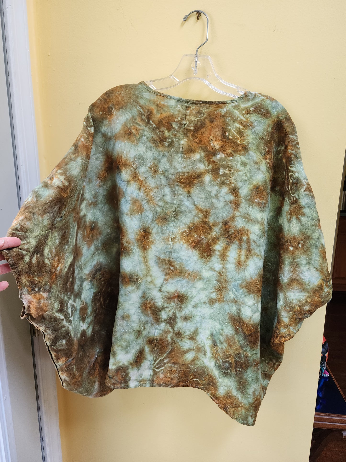 One Size Boho Linen Tie Dye Top