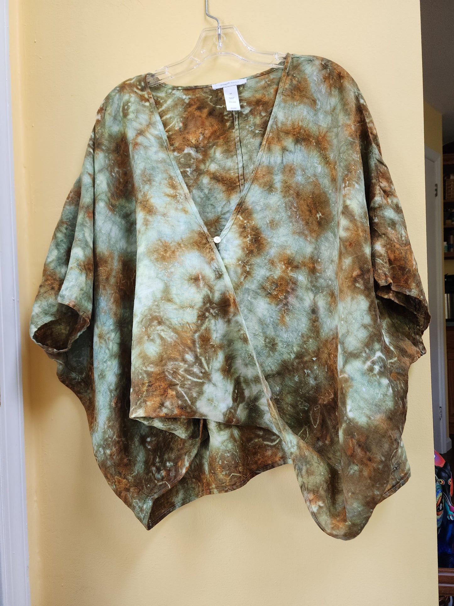 One Size Boho Linen Tie Dye Top