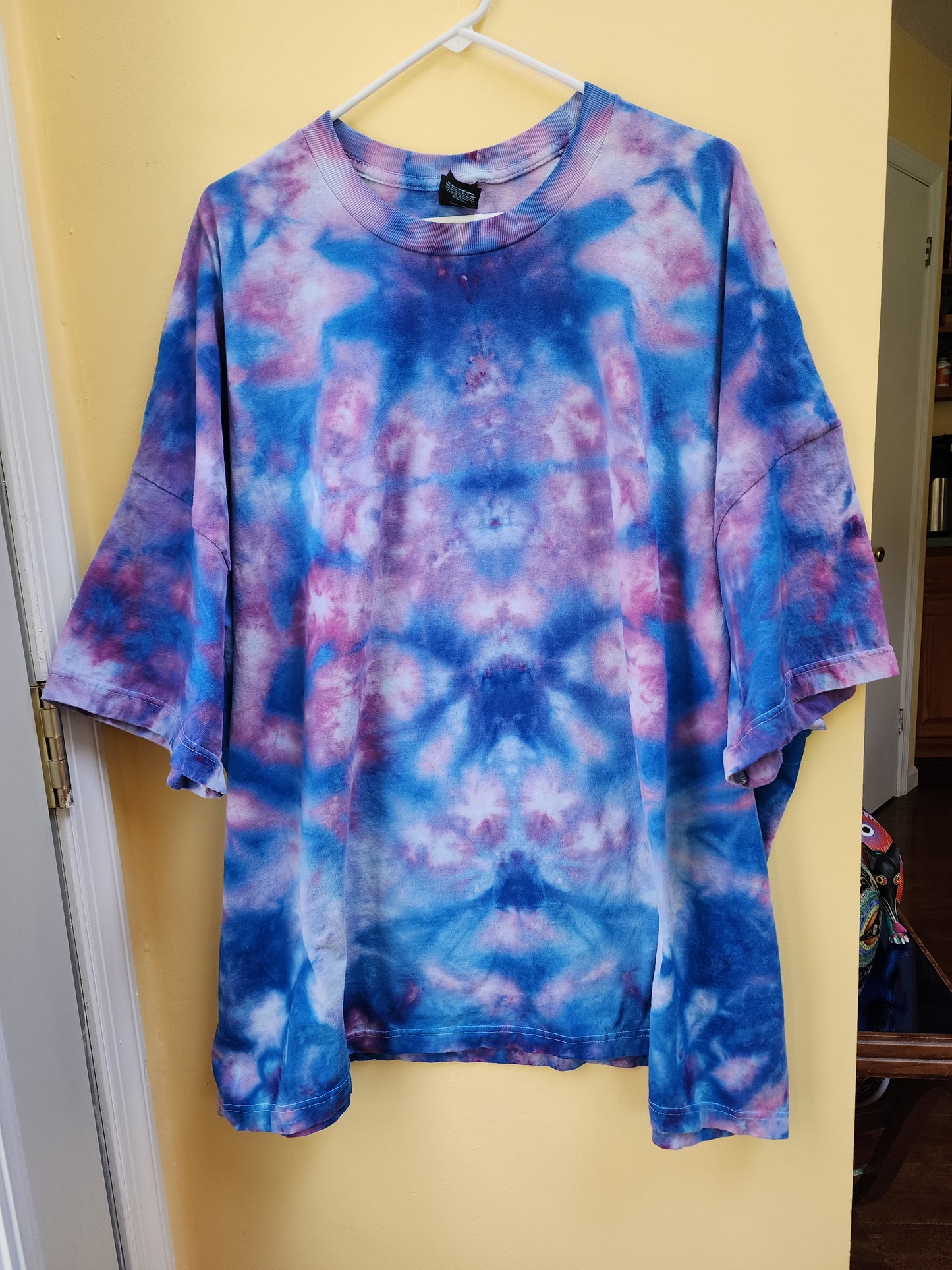 6XL Psychedelic Blue Cloud Tie Dye T-shirt