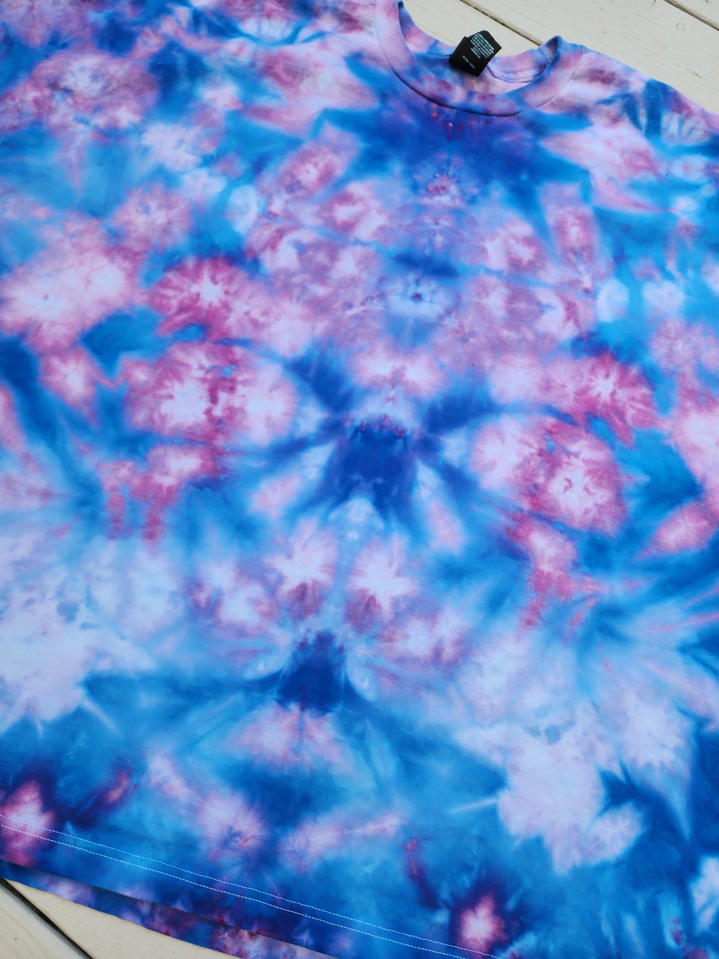 6XL Psychedelic Blue Cloud Tie Dye T-shirt