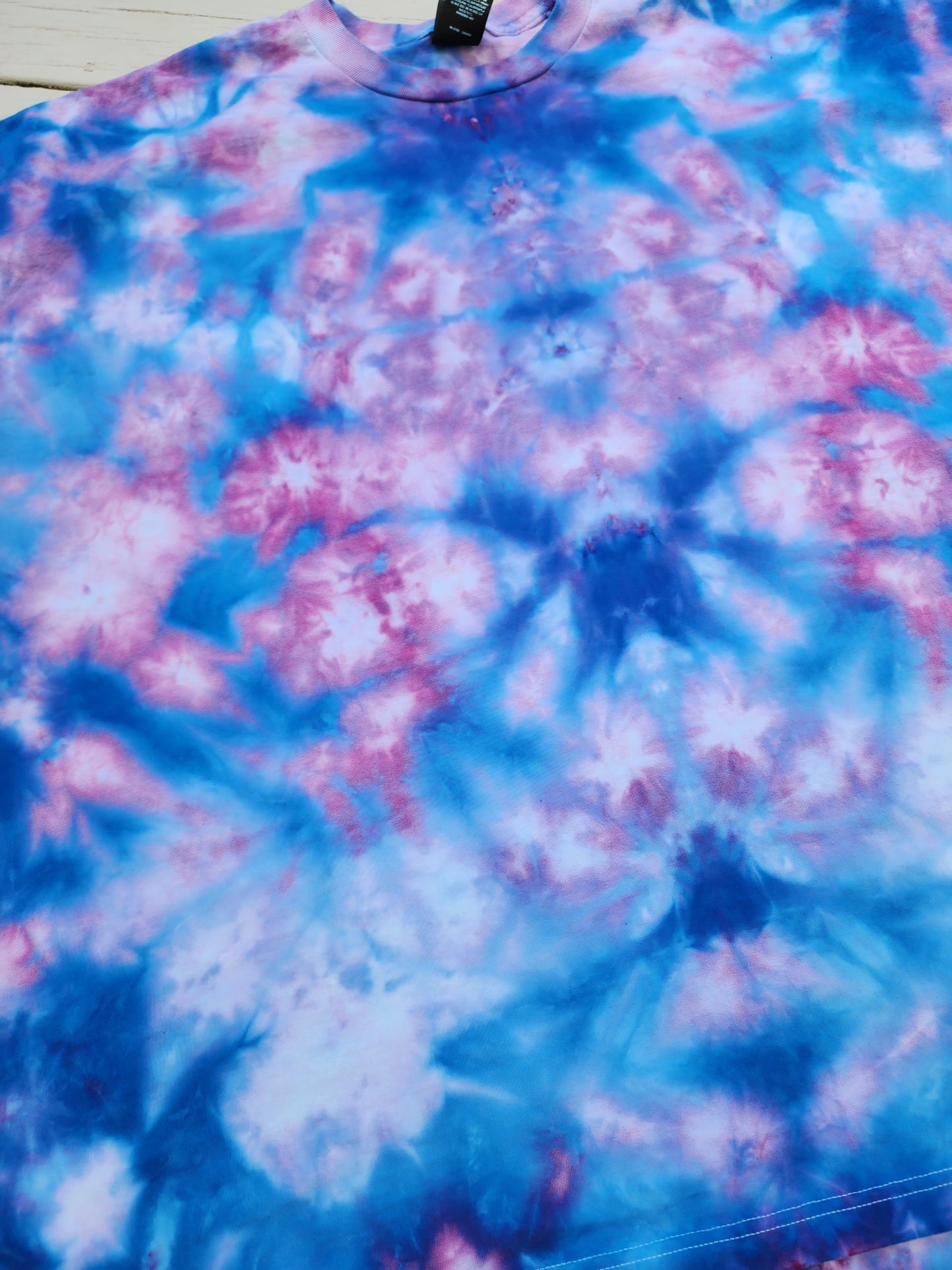 6XL Psychedelic Blue Cloud Tie Dye T-shirt