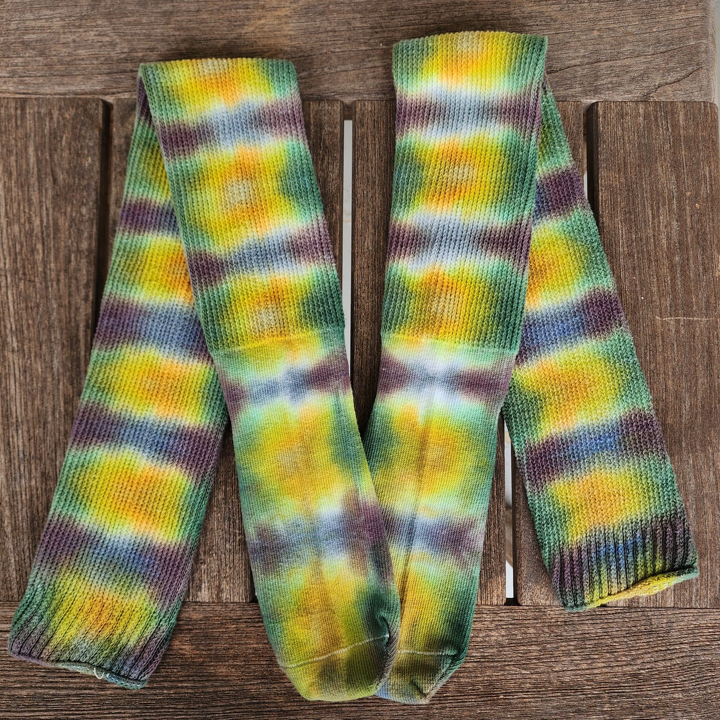 Green Pop Tie Dye Thigh High socks