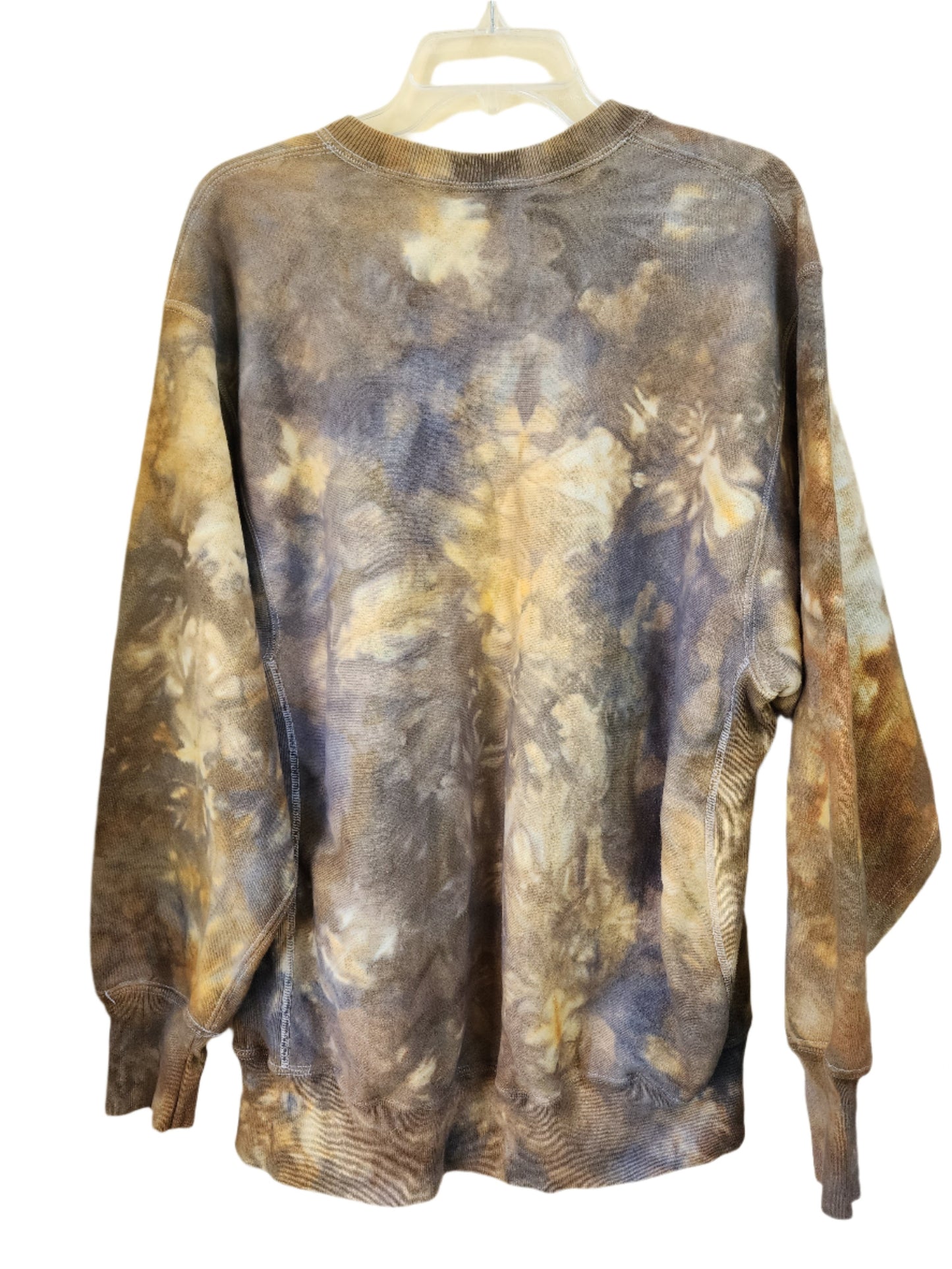 XL Vintage Upcycle Crewneck Sweatshirt Earthy Brown Tie Dye