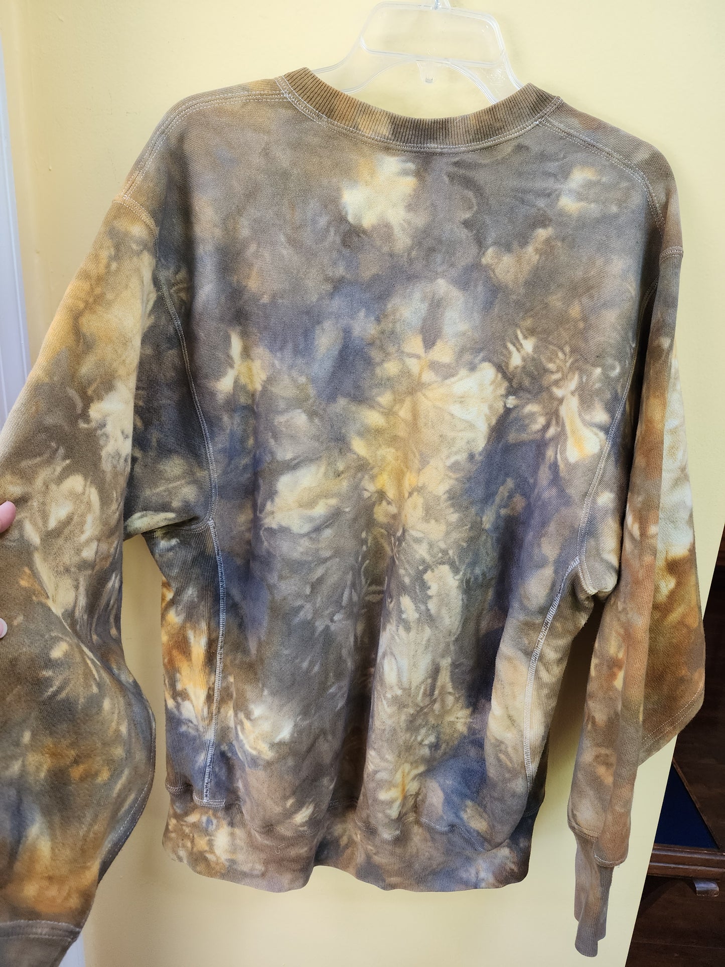 XL Vintage Upcycle Crewneck Sweatshirt Earthy Brown Tie Dye