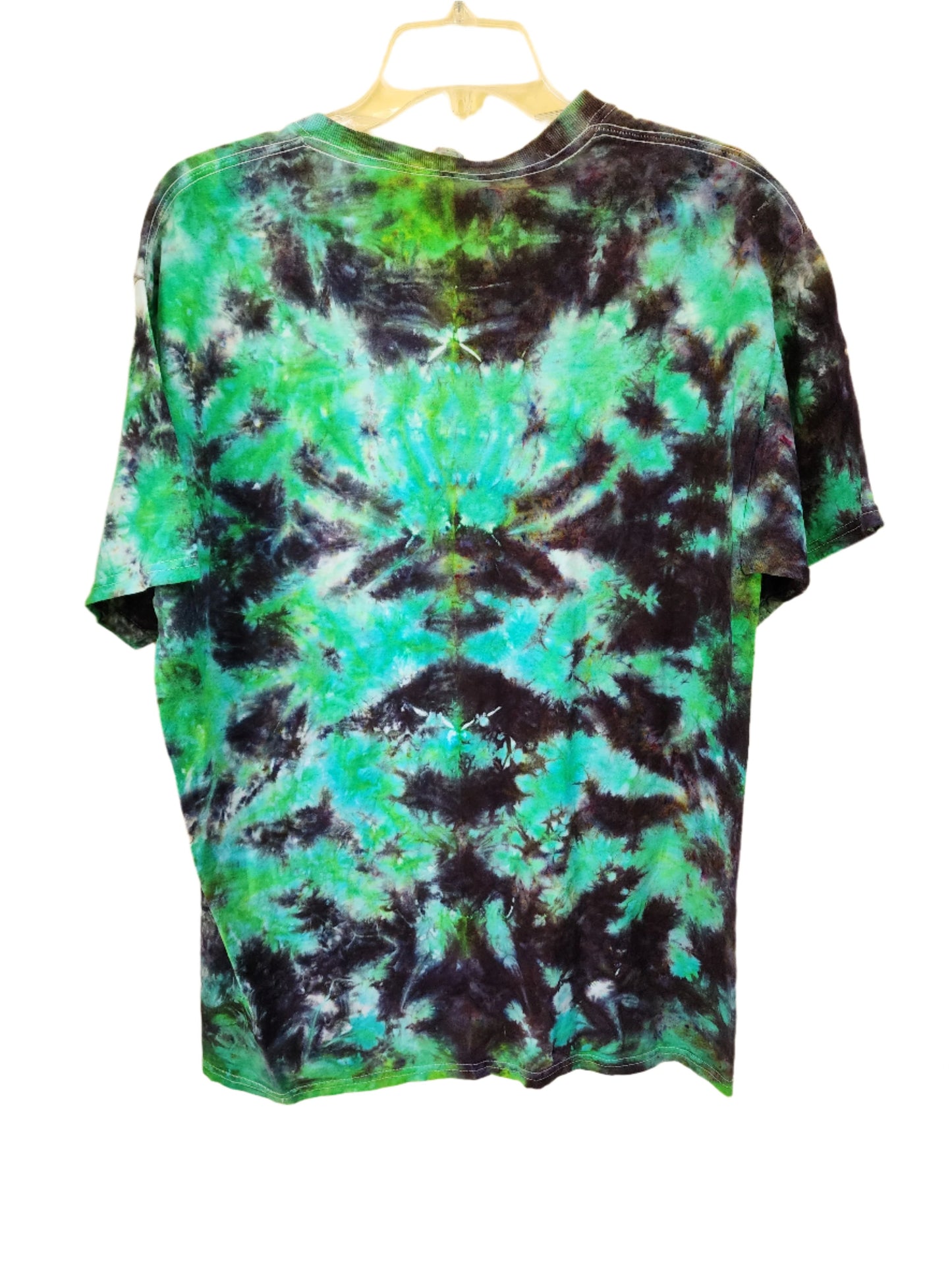 Large Green Black Tie Dye T-Shirt