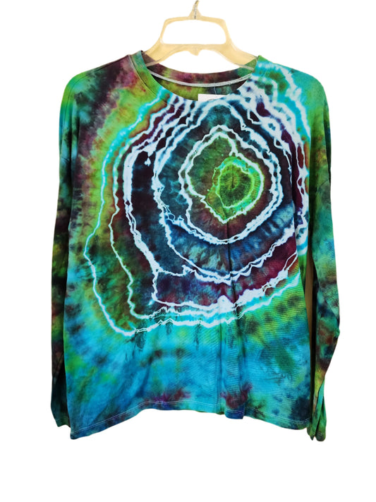 Small Blue geode tie dye long sleeve t-shirt