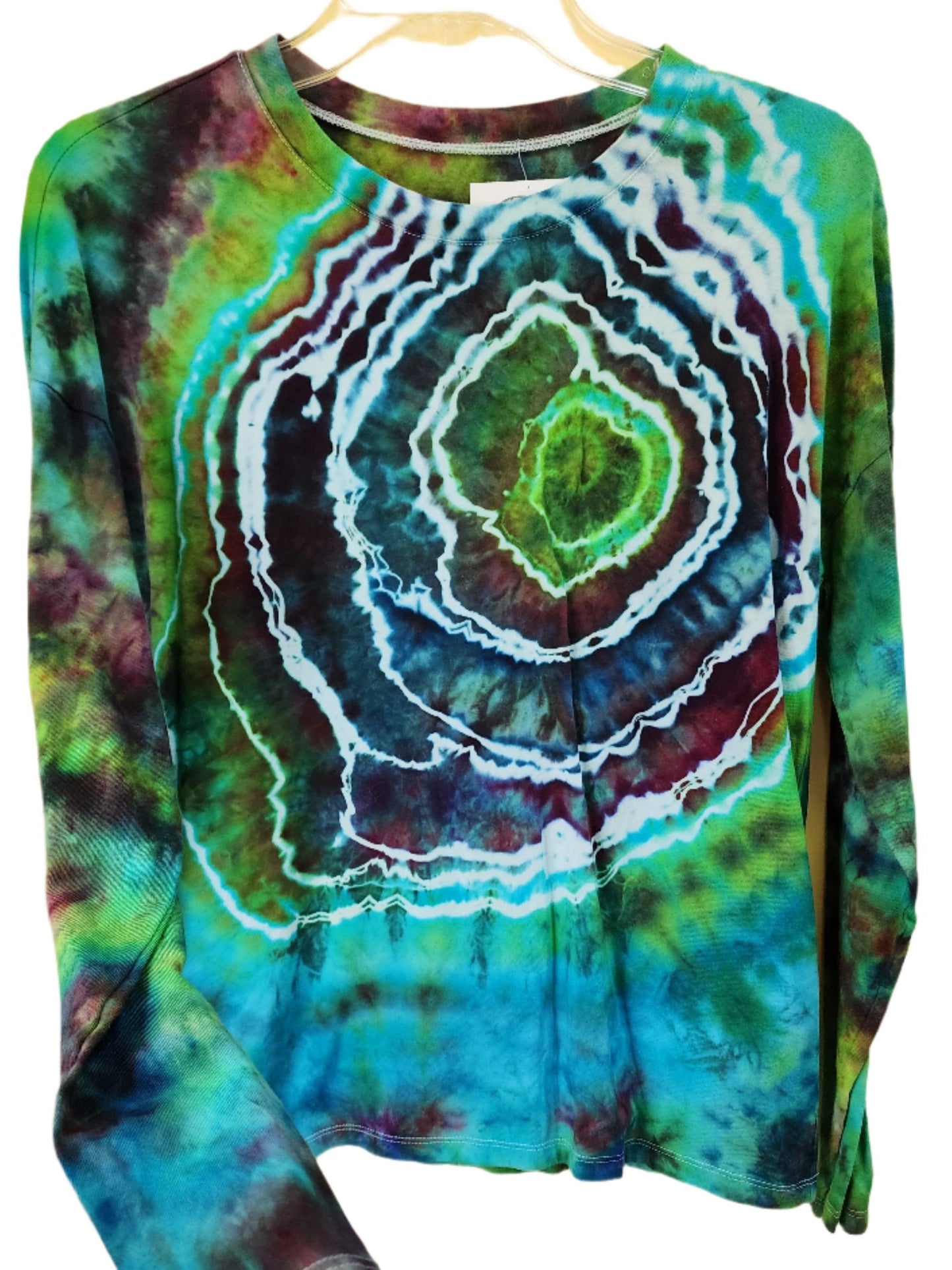 Small Blue geode tie dye long sleeve t-shirt