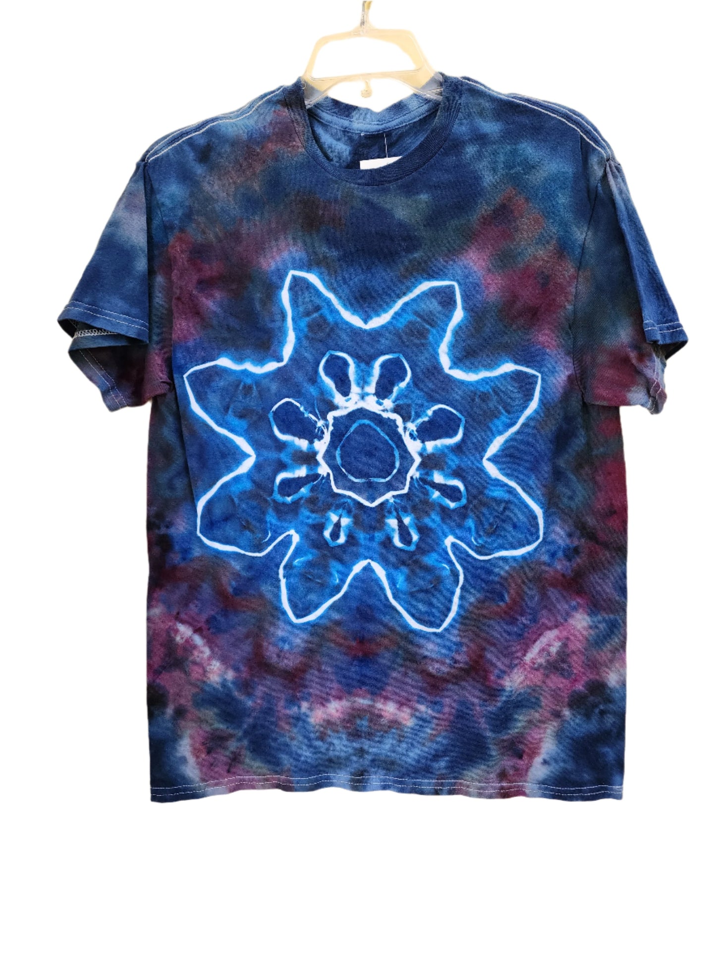 Medium Unisex Blue Star Tie Dye T-Shirt